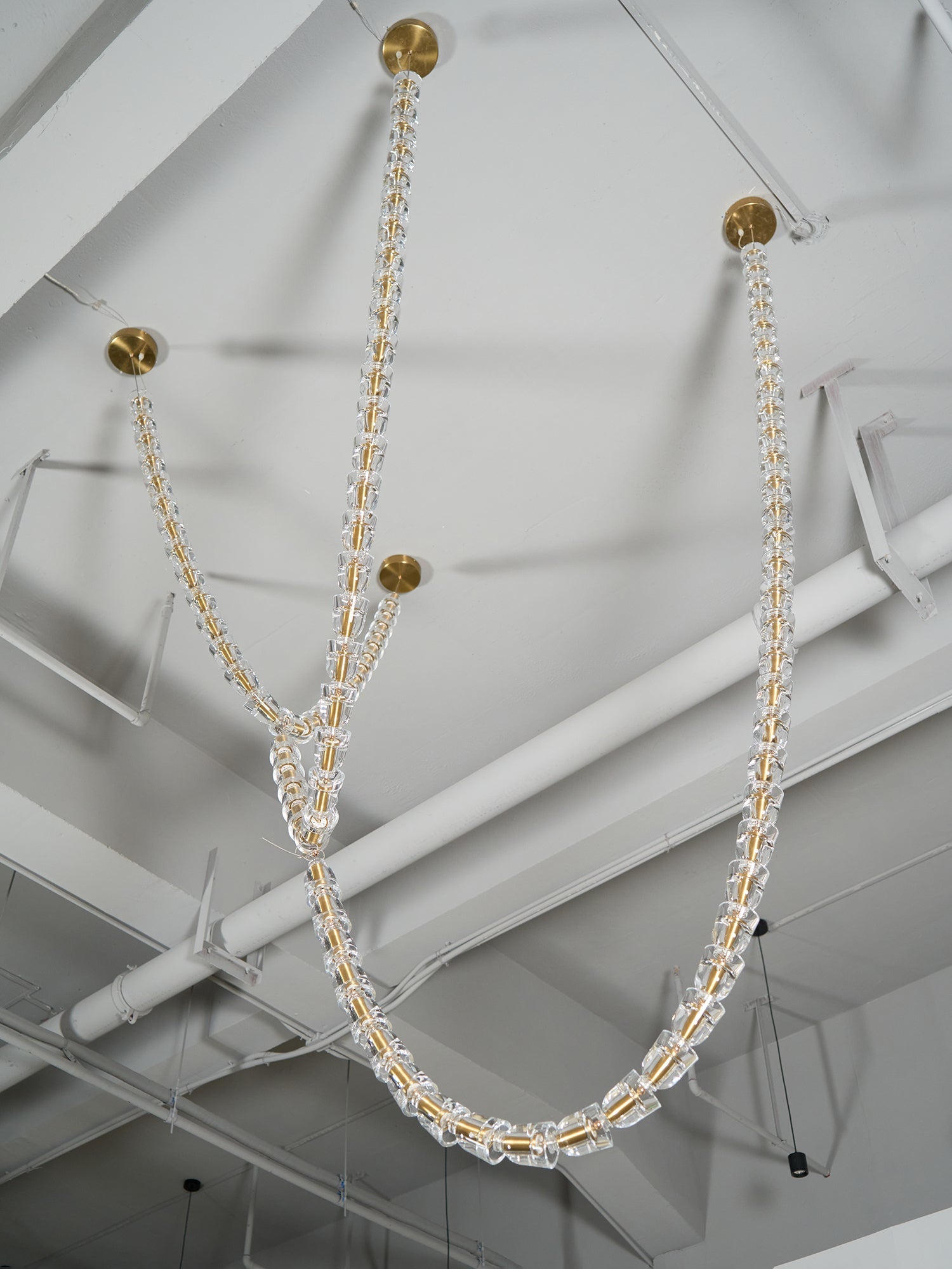 Daelen Chandelier Crystal Gold LED 3-Line-Neutral Decor