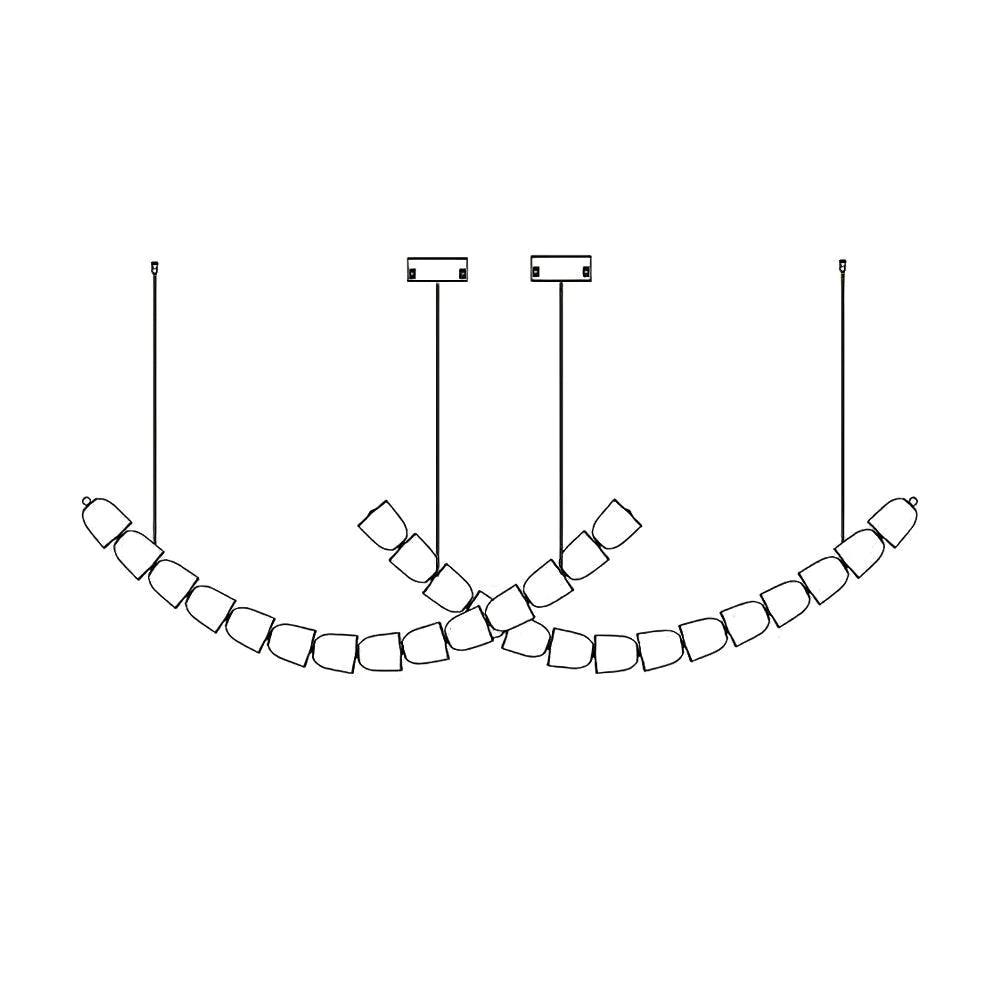 Cascade Modern Acrylic Chandelier-Neutral Decor