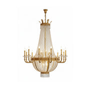 Front view of the Gabriella French Empire crystal basket chandelier.