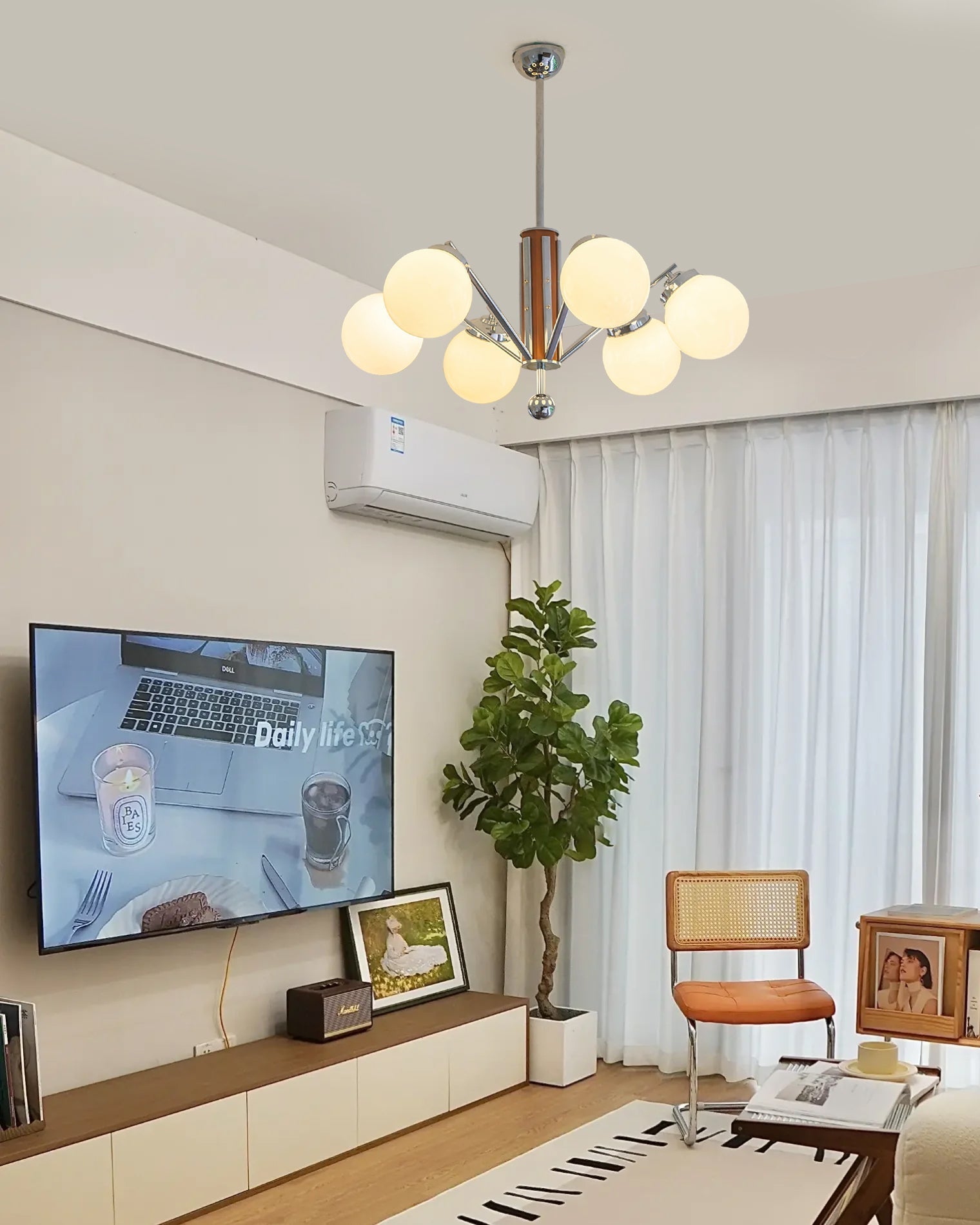 Orina  Chandelier Mid-century
