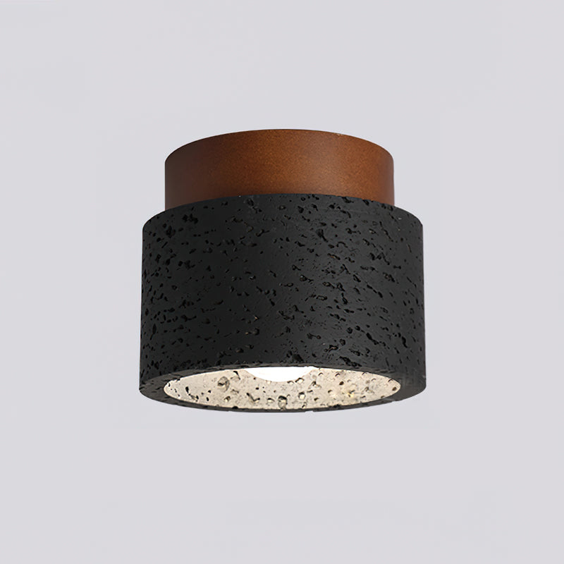 Rilon Sqaure&Round Ceiling Light Black& Yellow Travertine-Neutral Decor