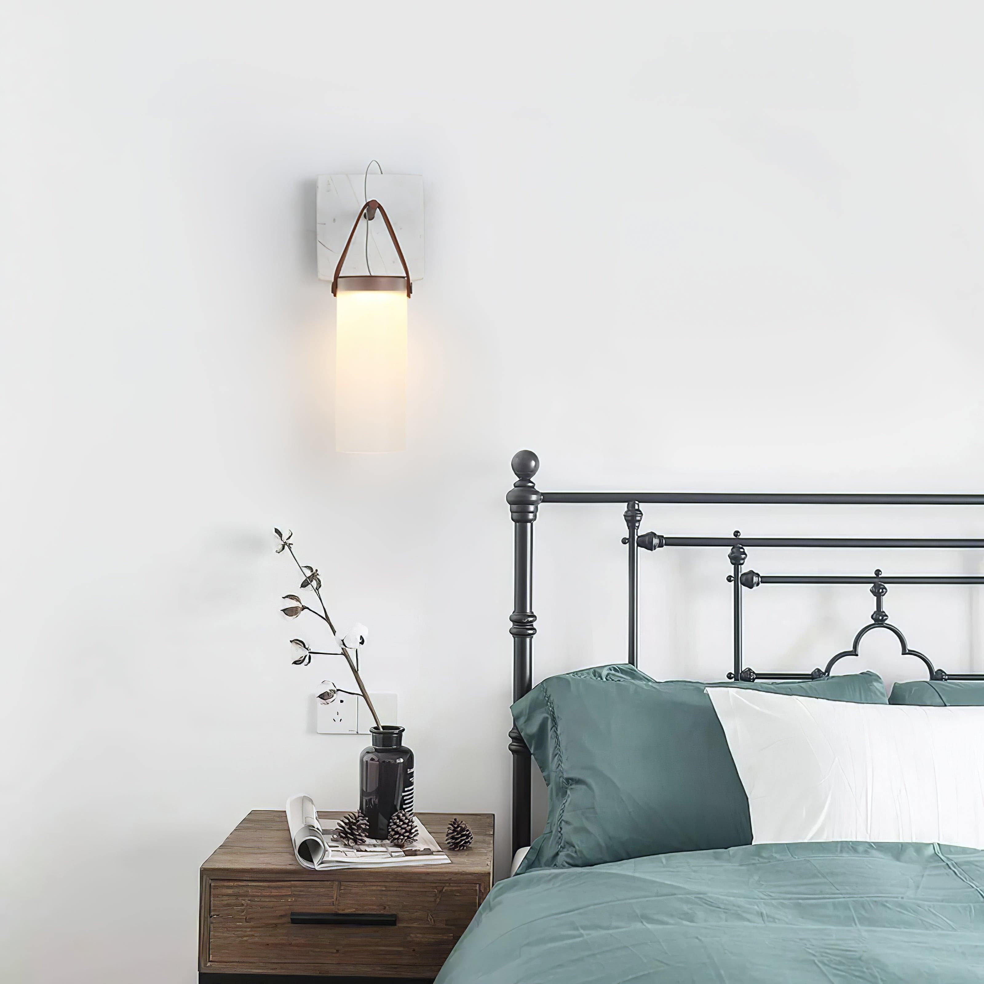 Galerie Wall Lamp Fontana Glass Leather Marble