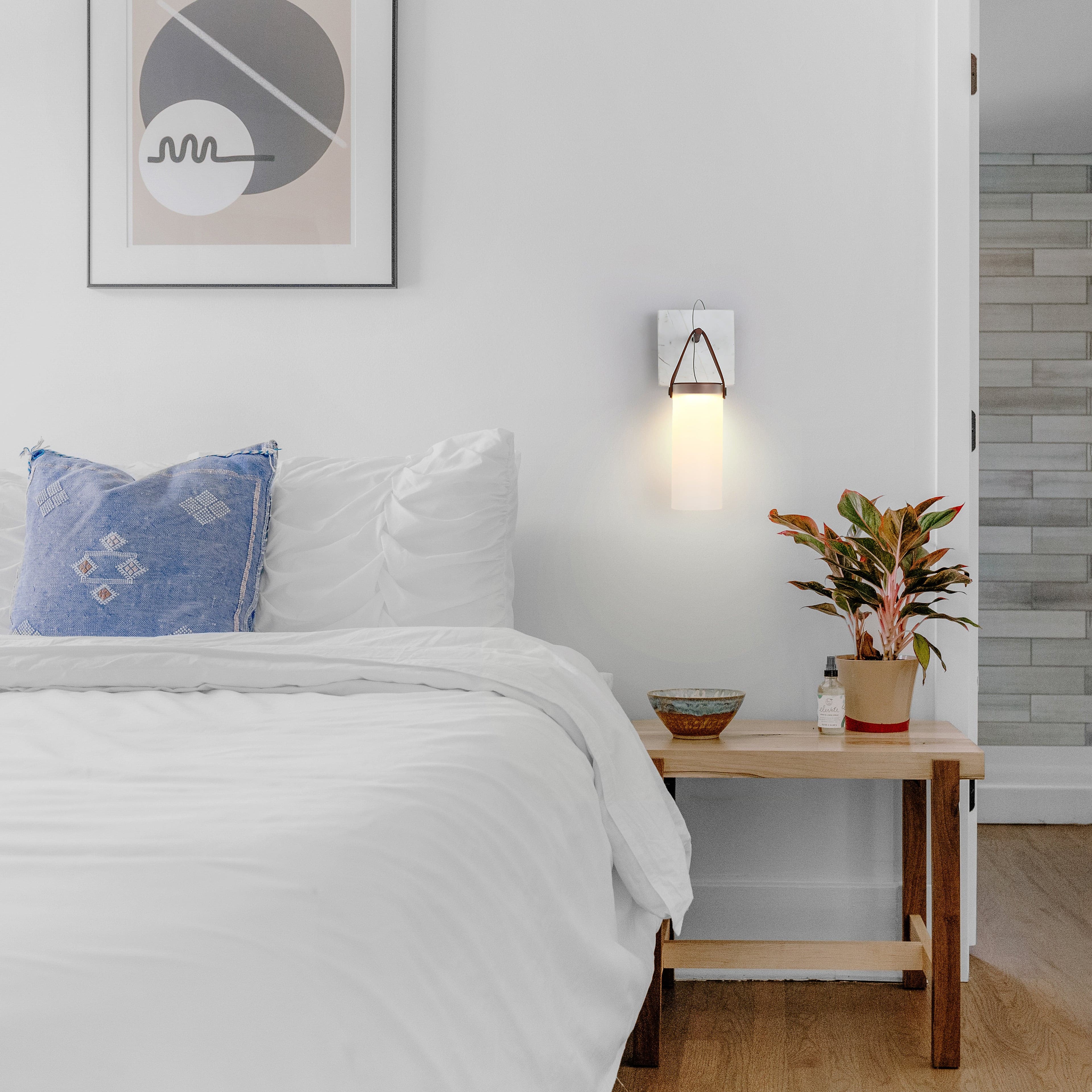 Galerie Wall Lamp Fontana Glass Leather Marble