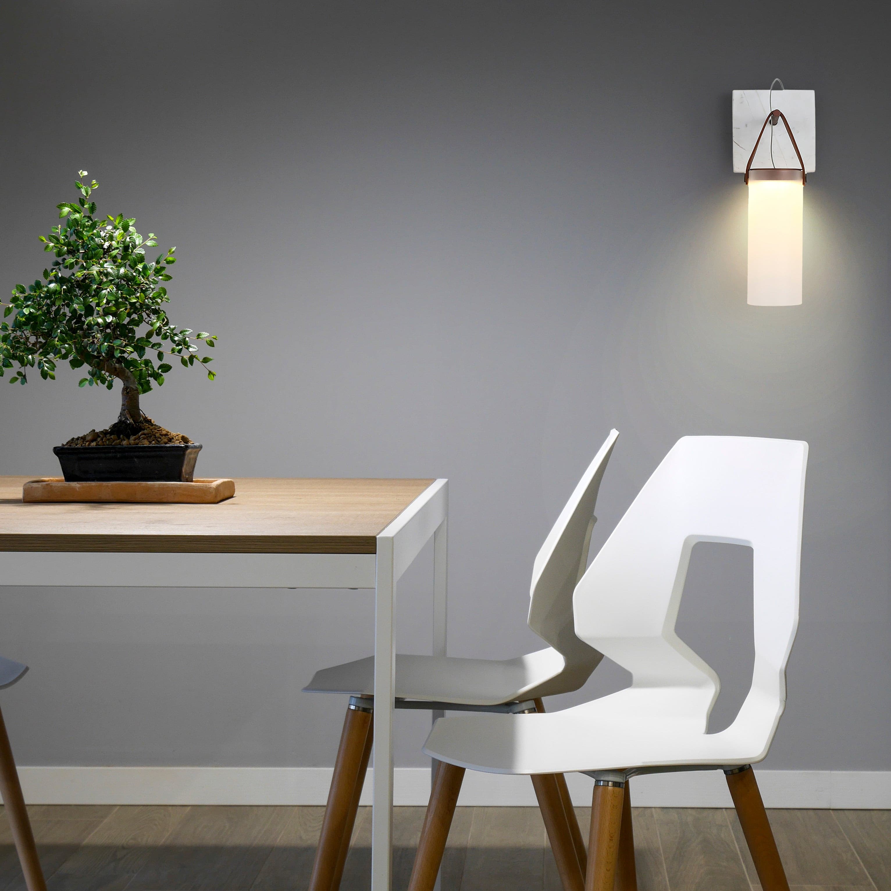 Galerie Wall Lamp Fontana Glass Leather Marble