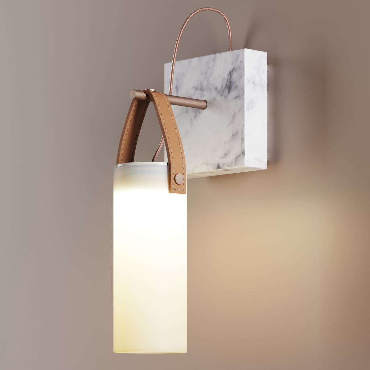 Galerie Wall Lamp Fontana Glass Leather Marble