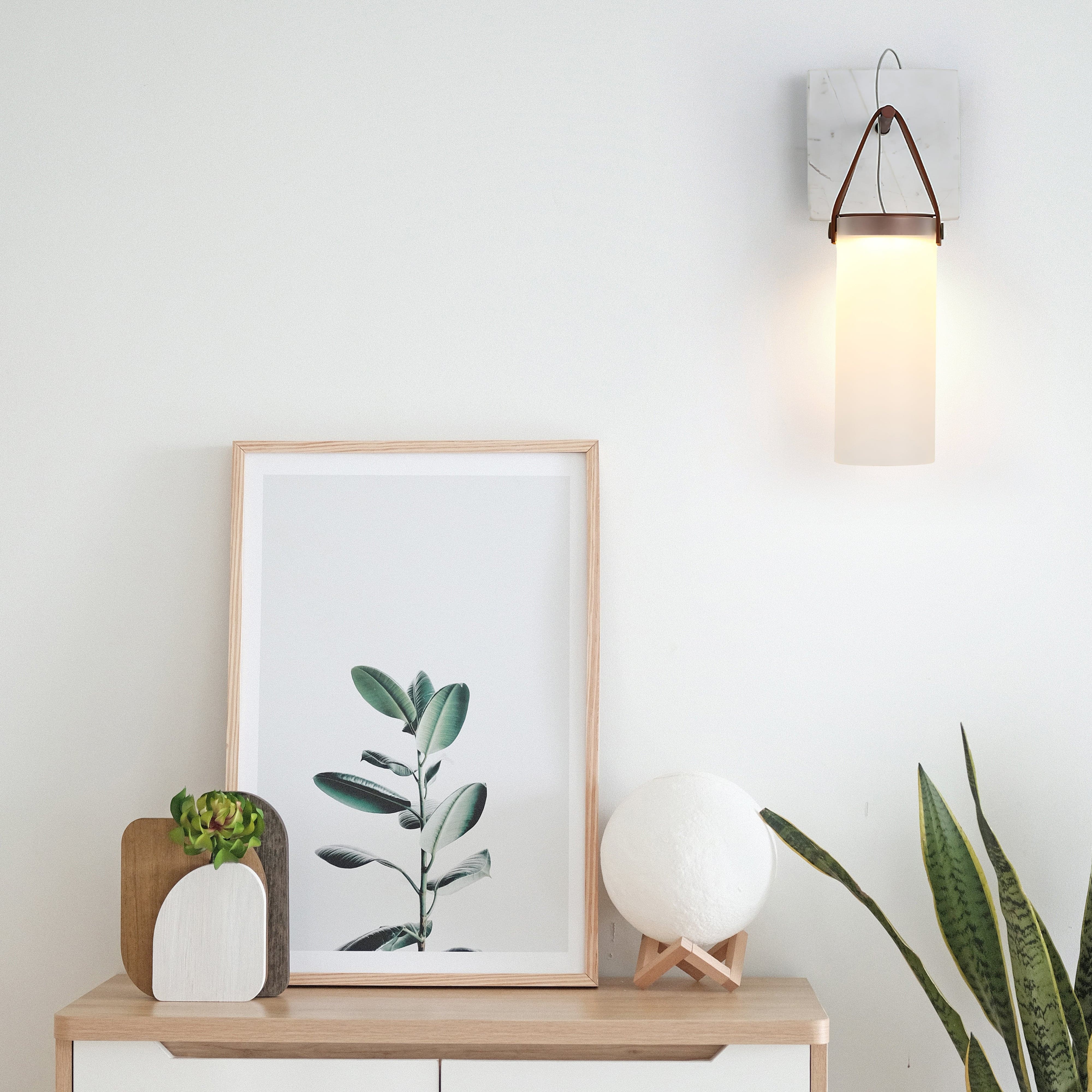 Galerie Wall Lamp Fontana Glass Leather Marble