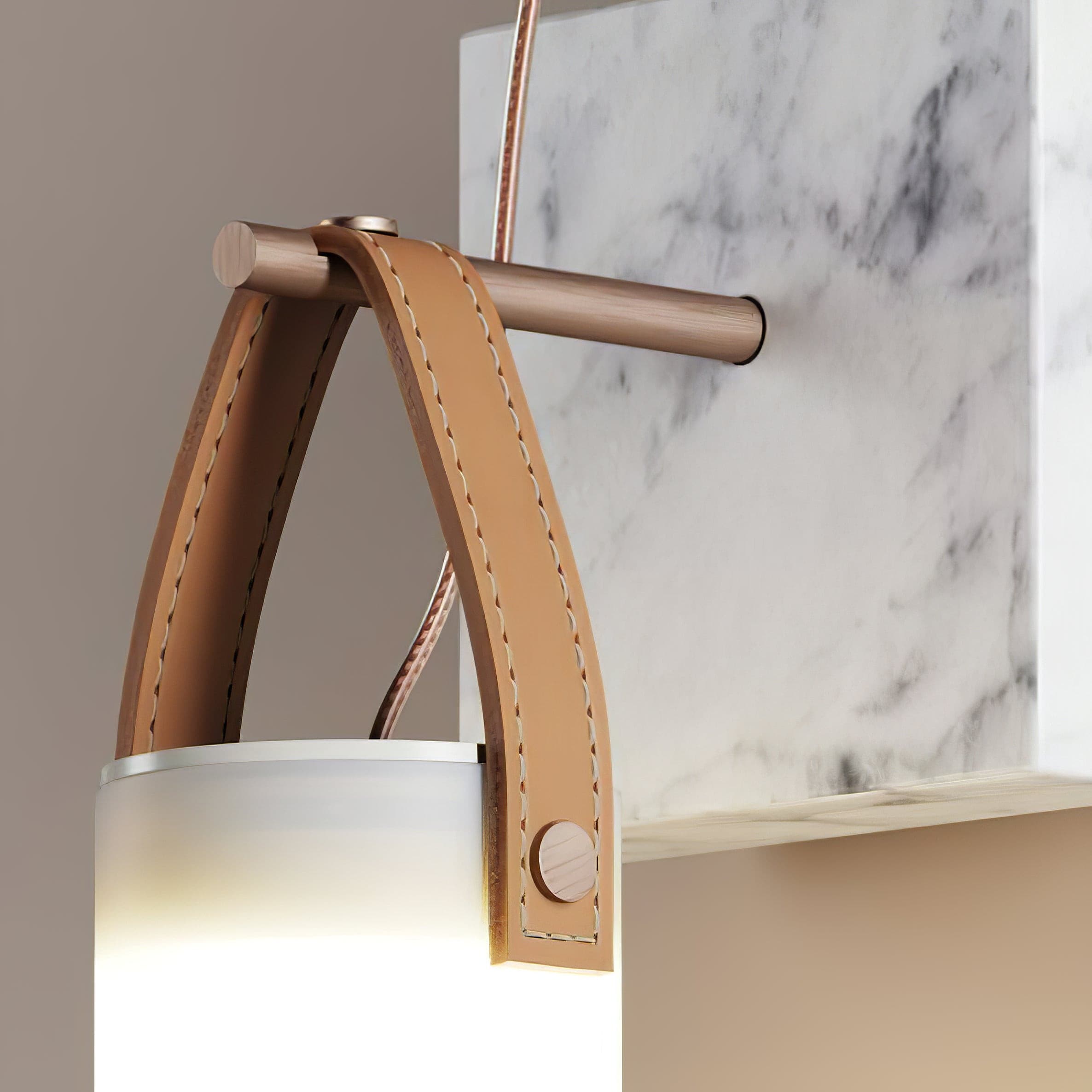 Galerie Wall Lamp Fontana Glass Leather Marble