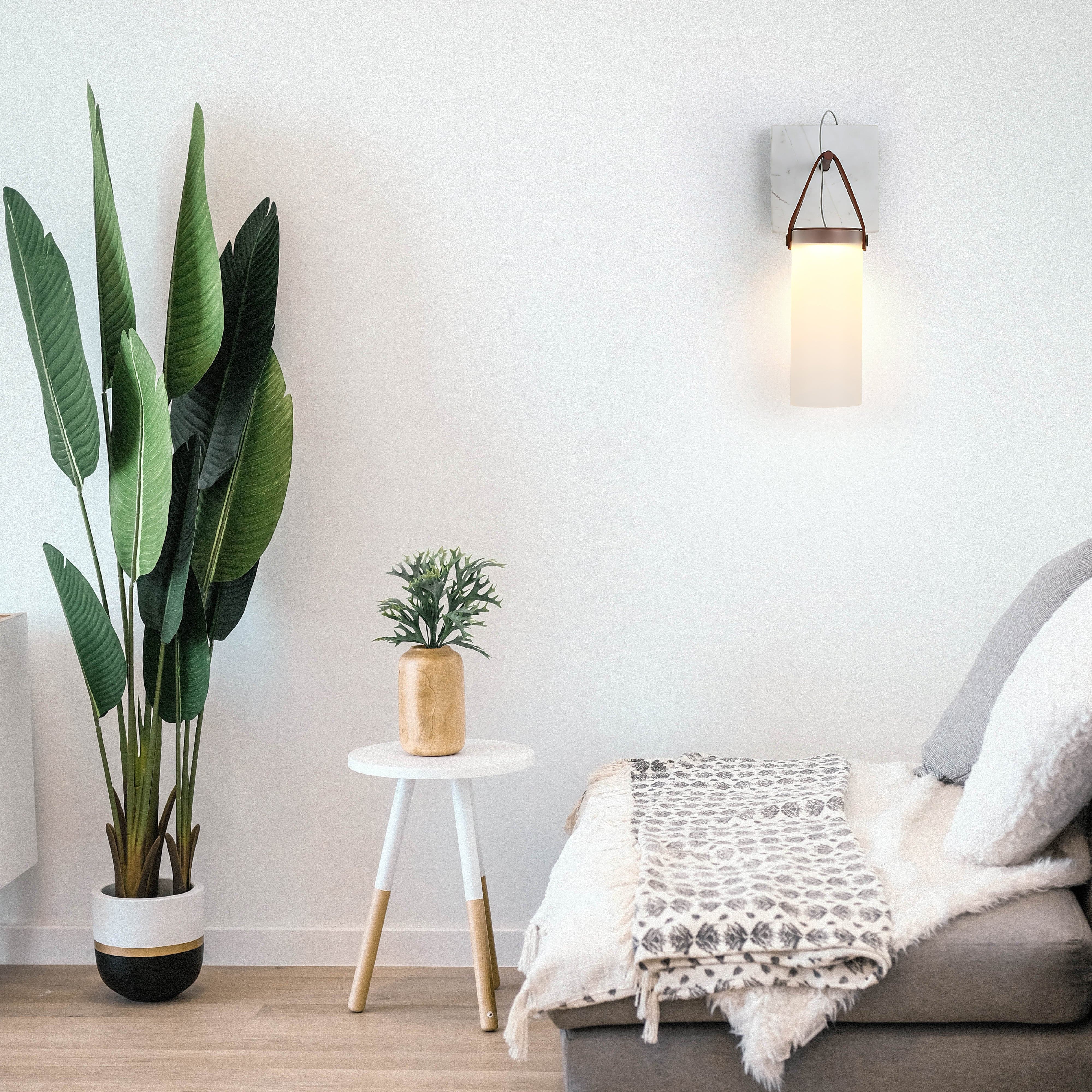 Galerie Wall Lamp Fontana Glass Leather Marble