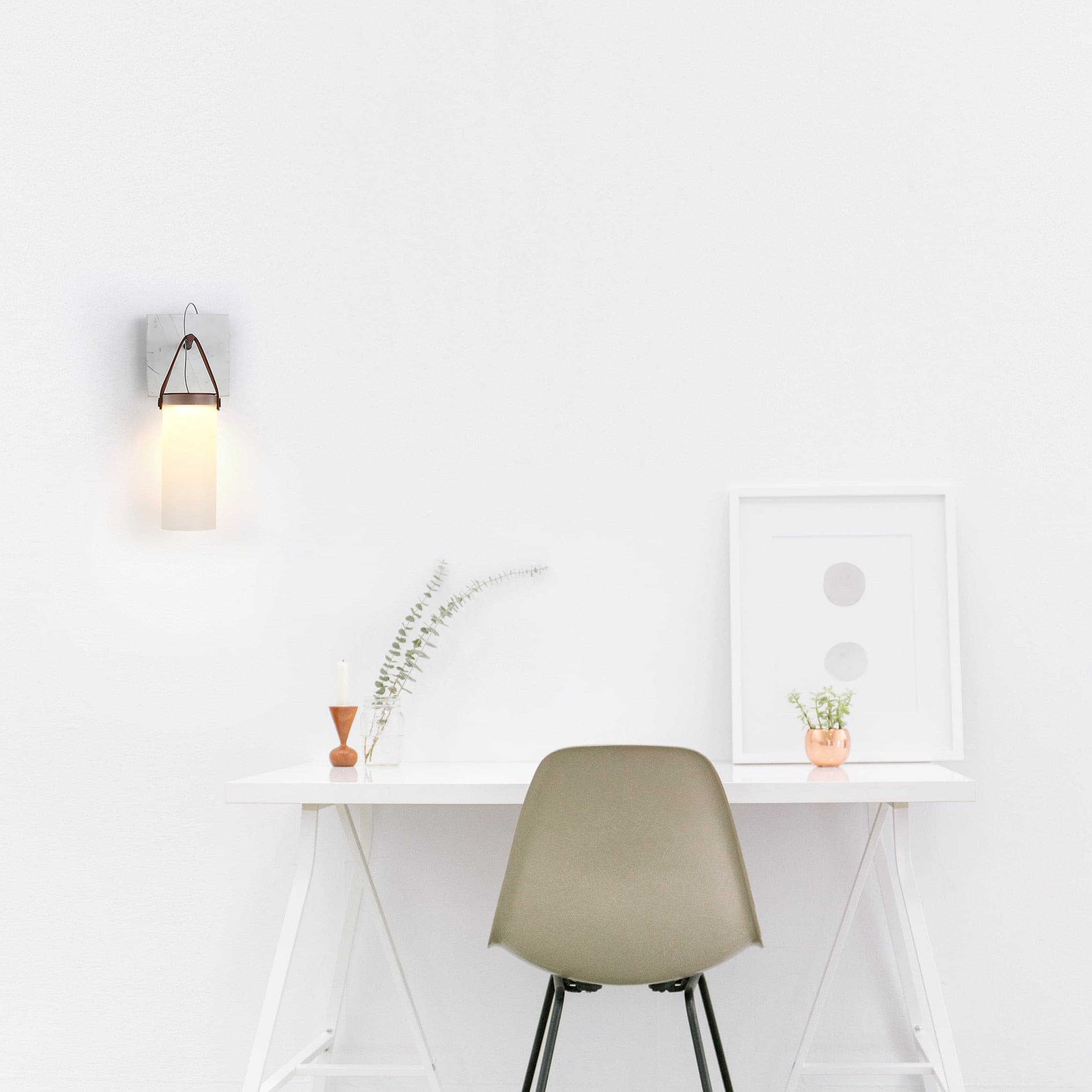 Galerie Wall Lamp Fontana Glass Leather Marble