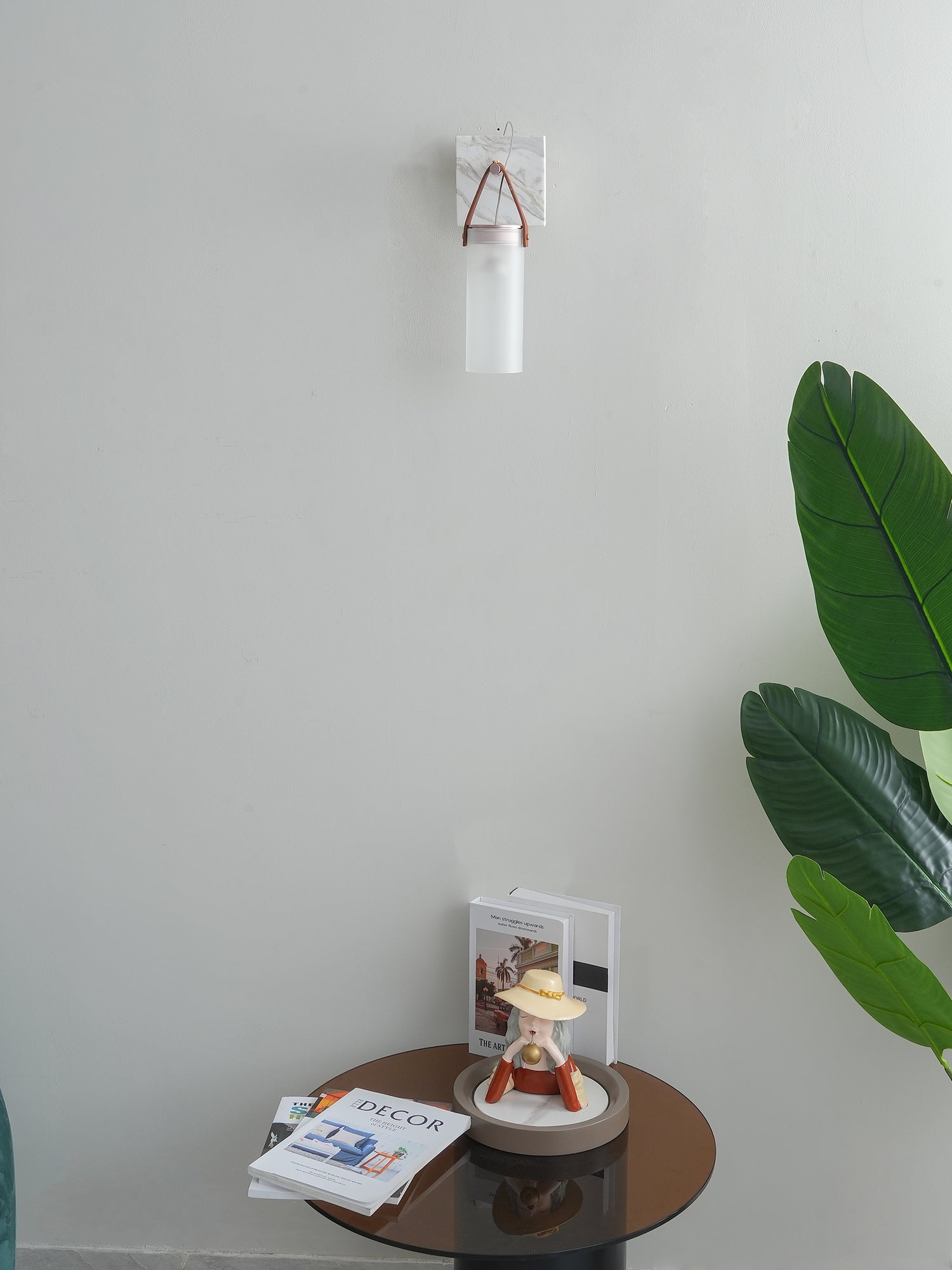 Galerie Wall Lamp Fontana Glass Leather Marble