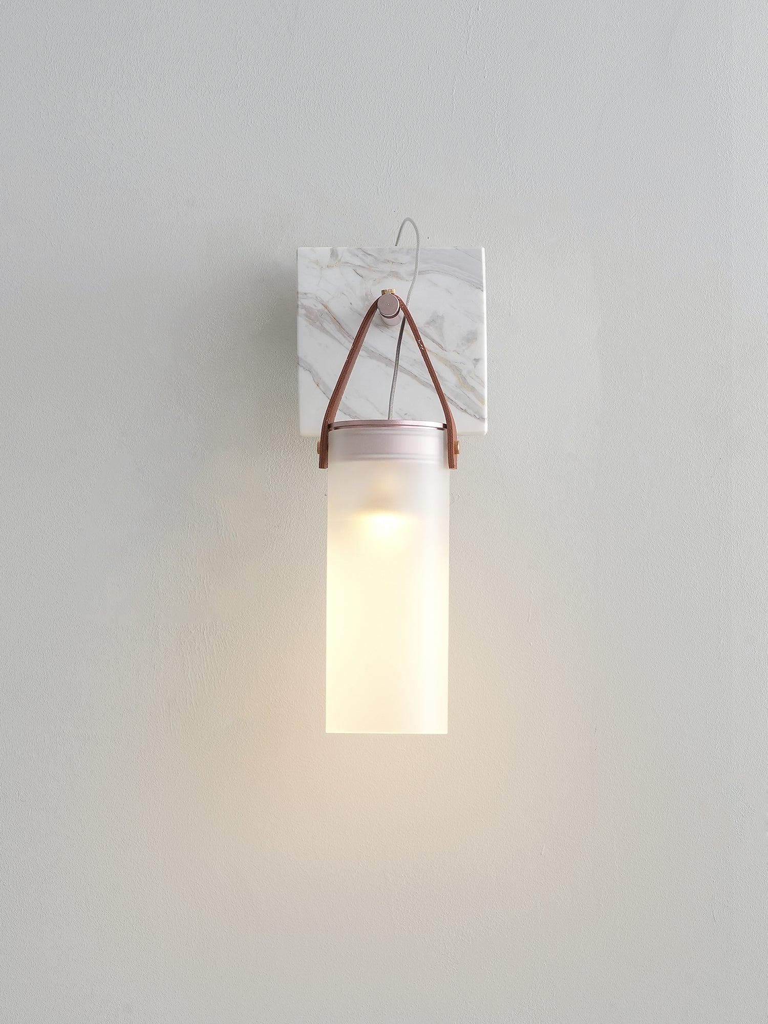 Galerie Wall Lamp Fontana Glass Leather Marble