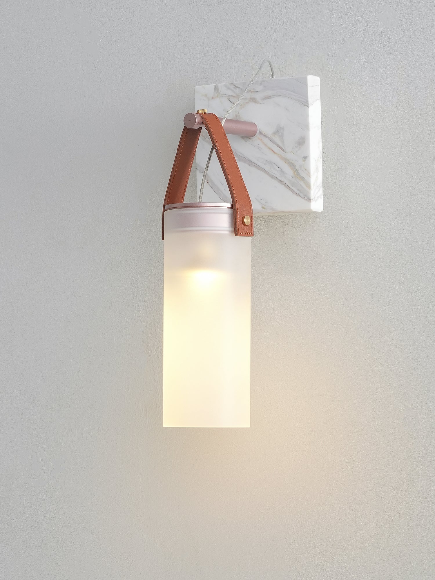 Galerie Wall Lamp Fontana Glass Leather Marble