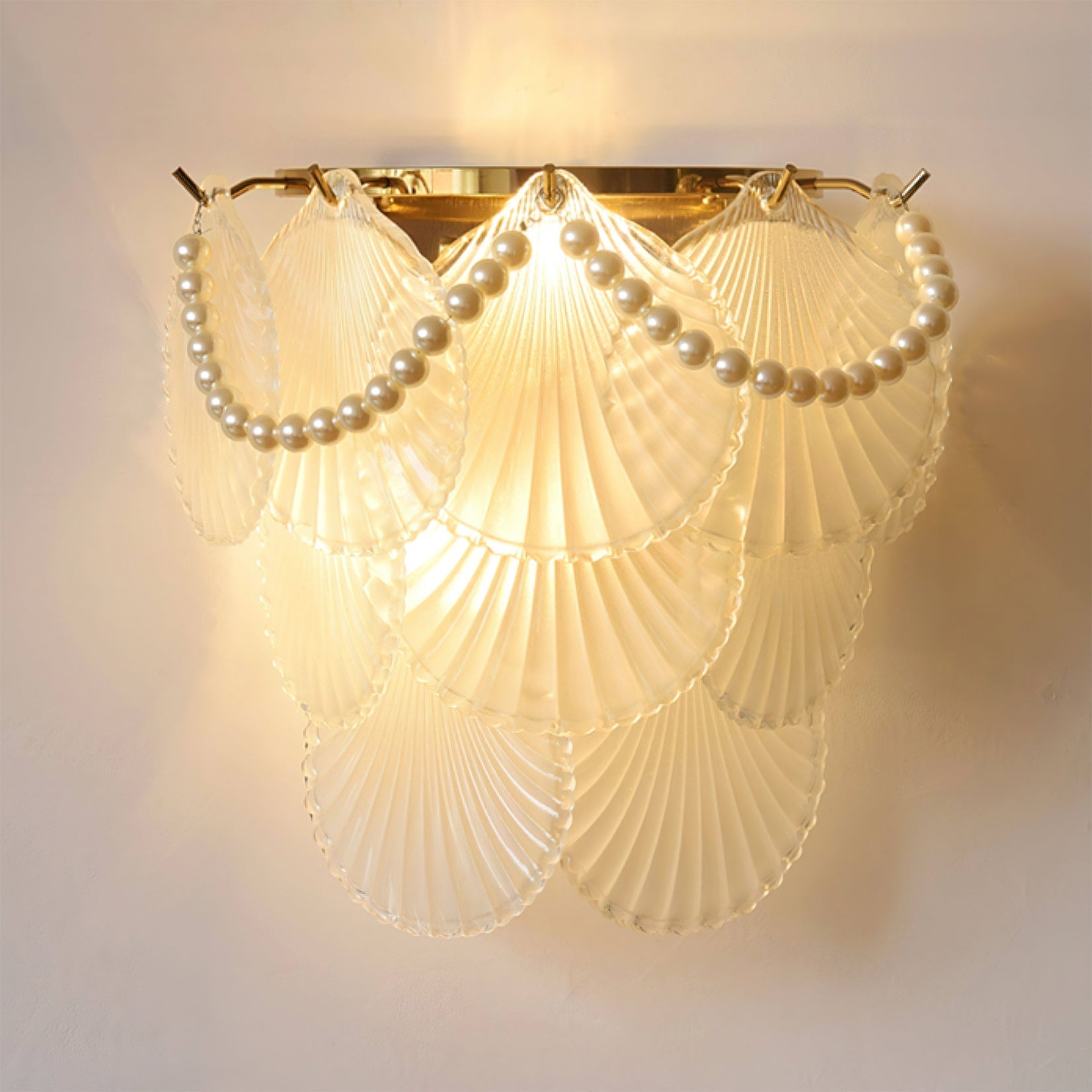 Detail shot of the clear glass option for the Galerie Wall Lamp.