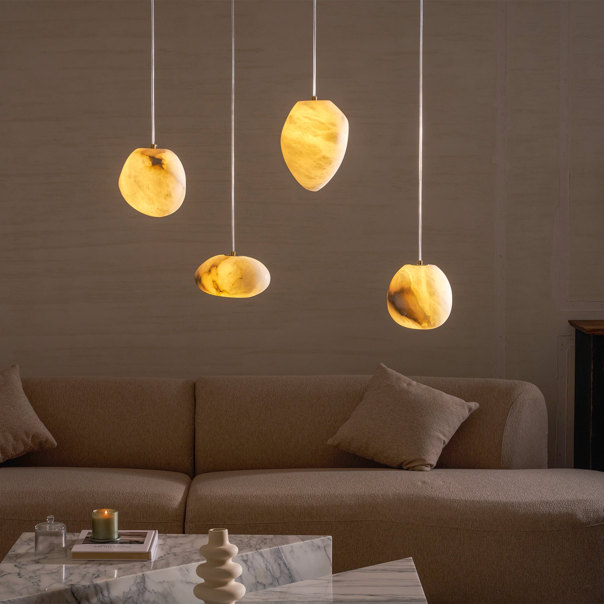 Alenor Pebbles Alabaster Pendant Lamp