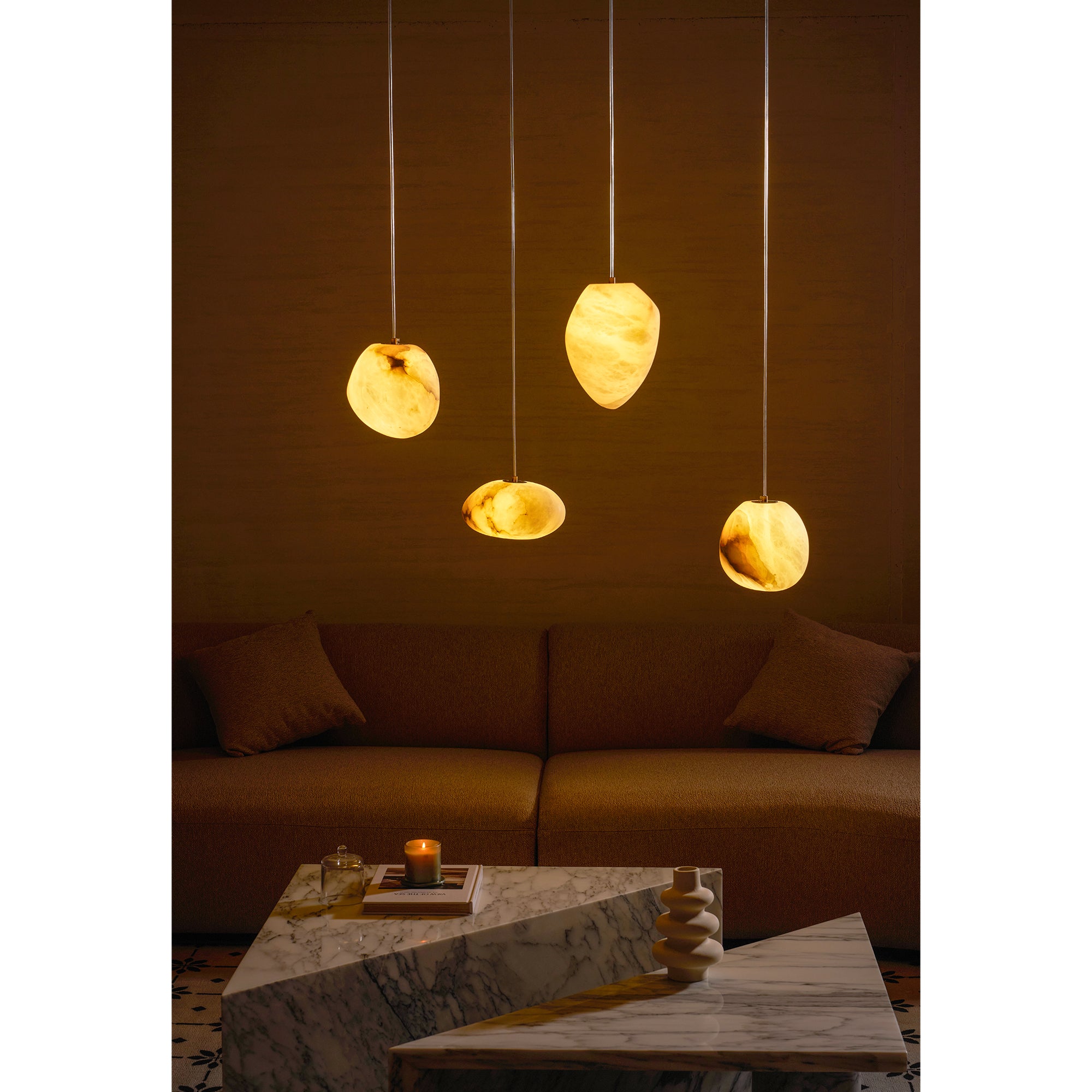 Alenor Pebbles Alabaster Pendant Lamp