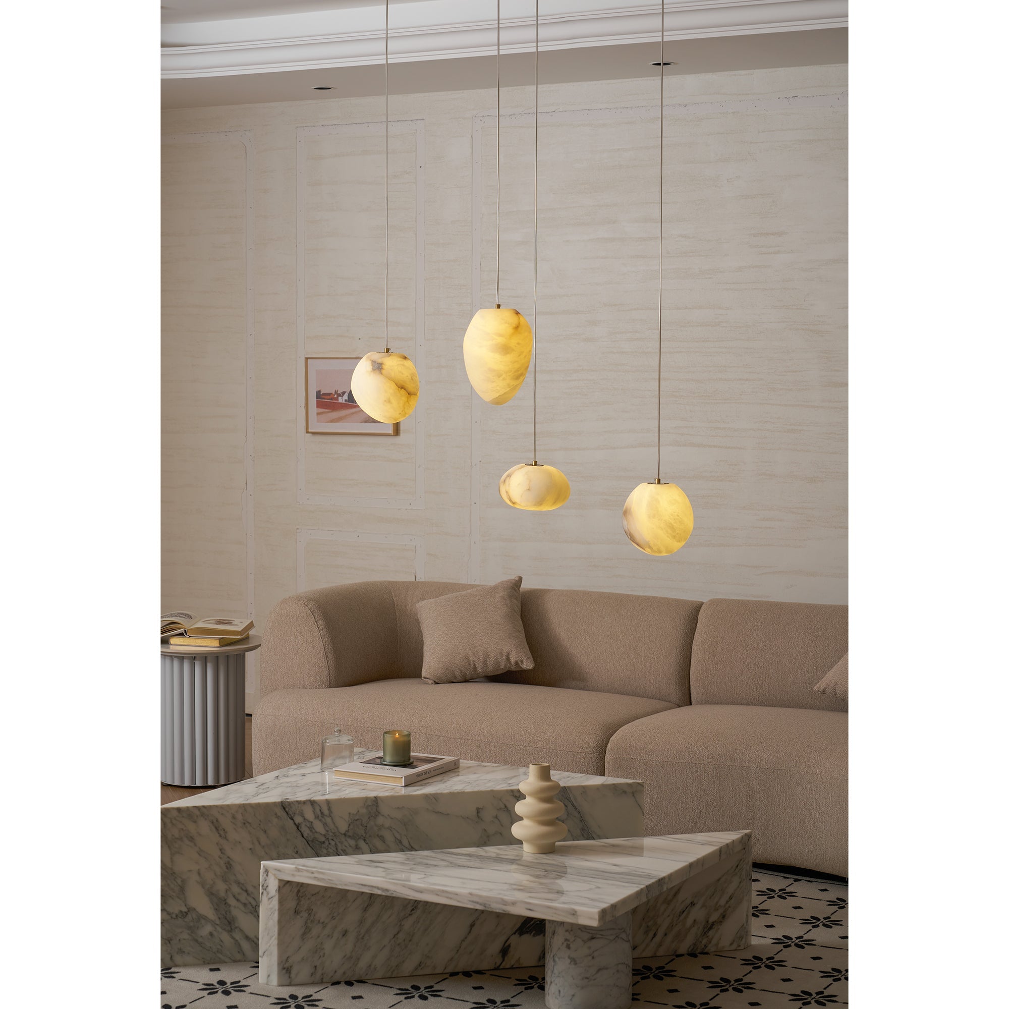 Alenor Pebbles Alabaster Pendant Lamp