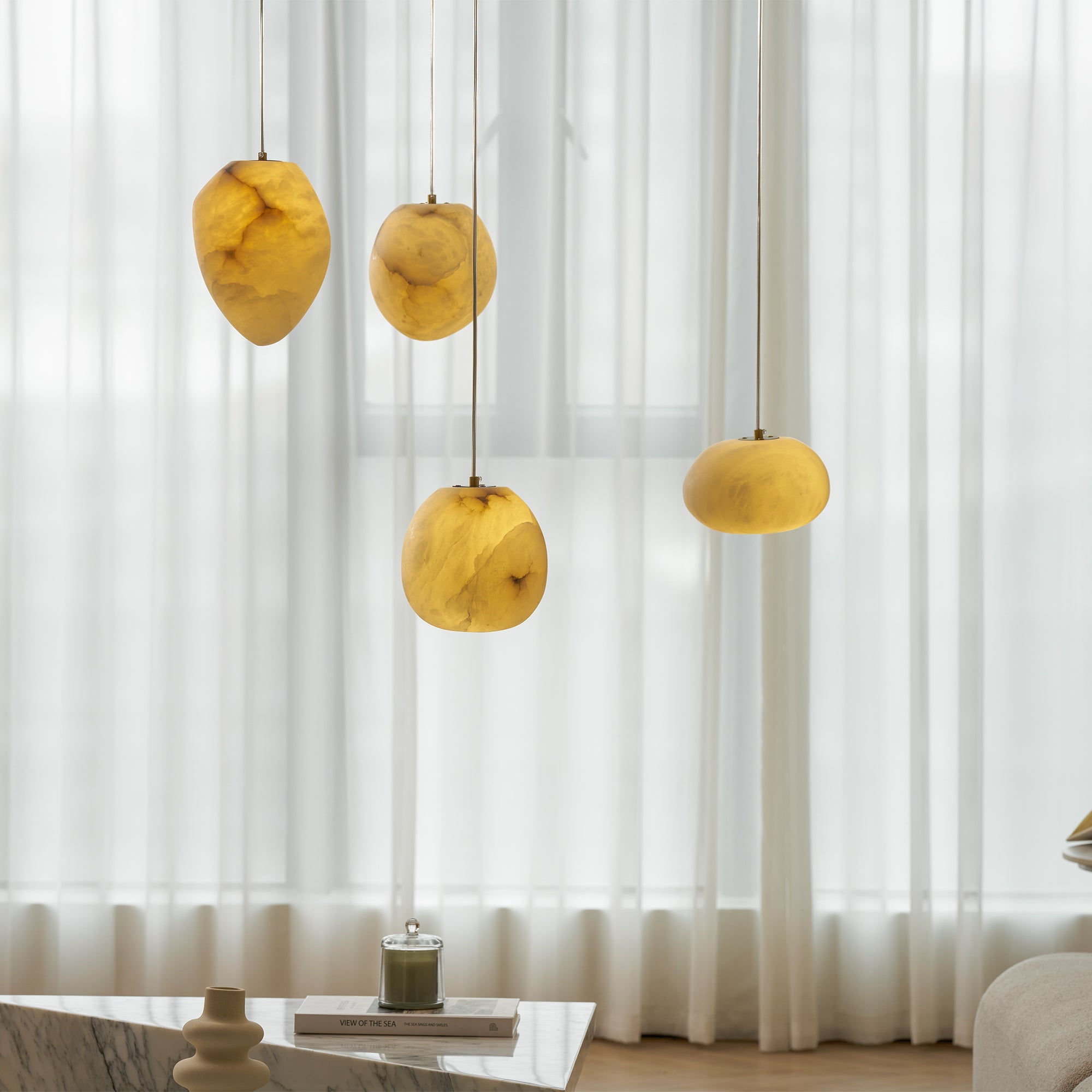Alenor Pebbles Alabaster Pendant Lamp