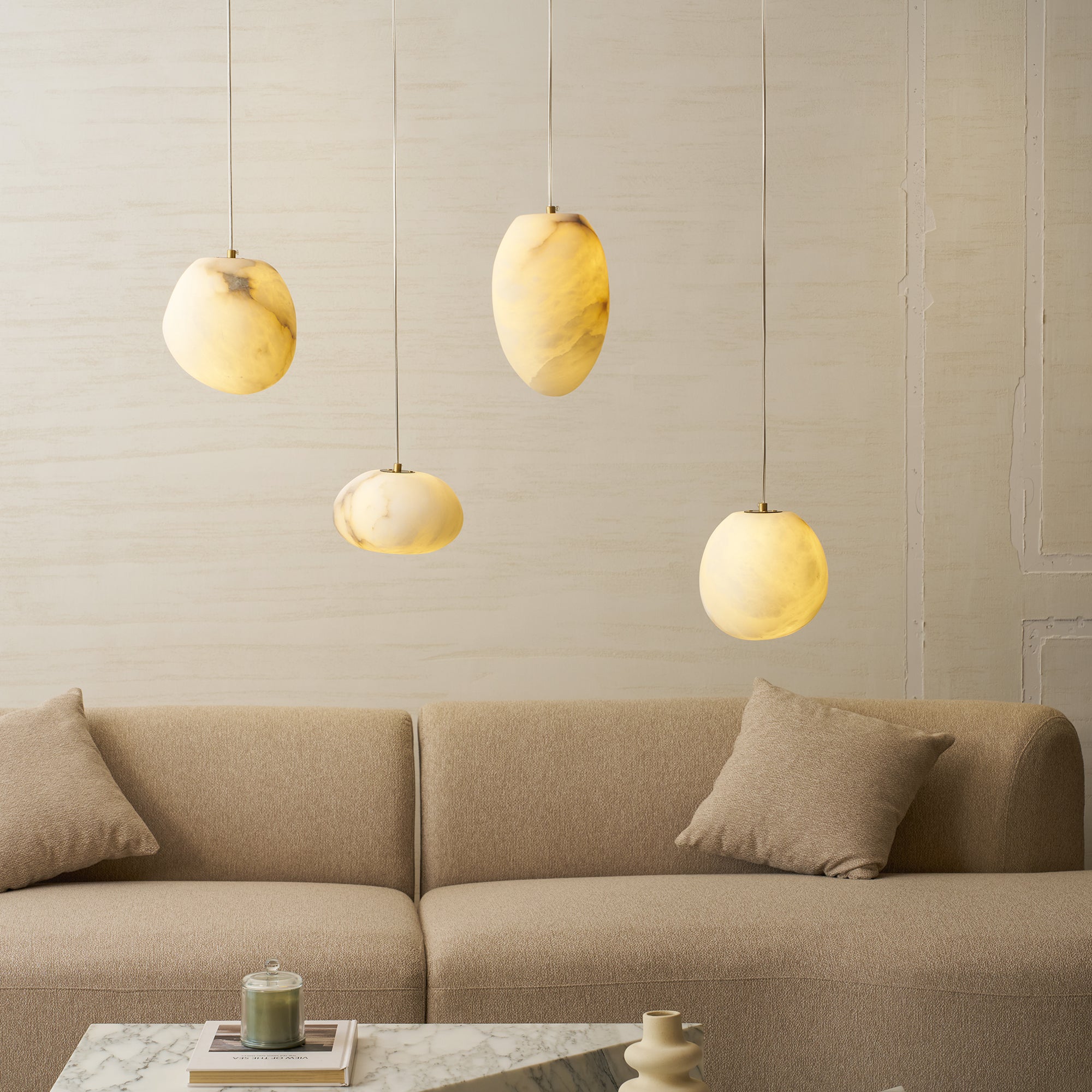Alenor Pebbles Alabaster Pendant Lamp