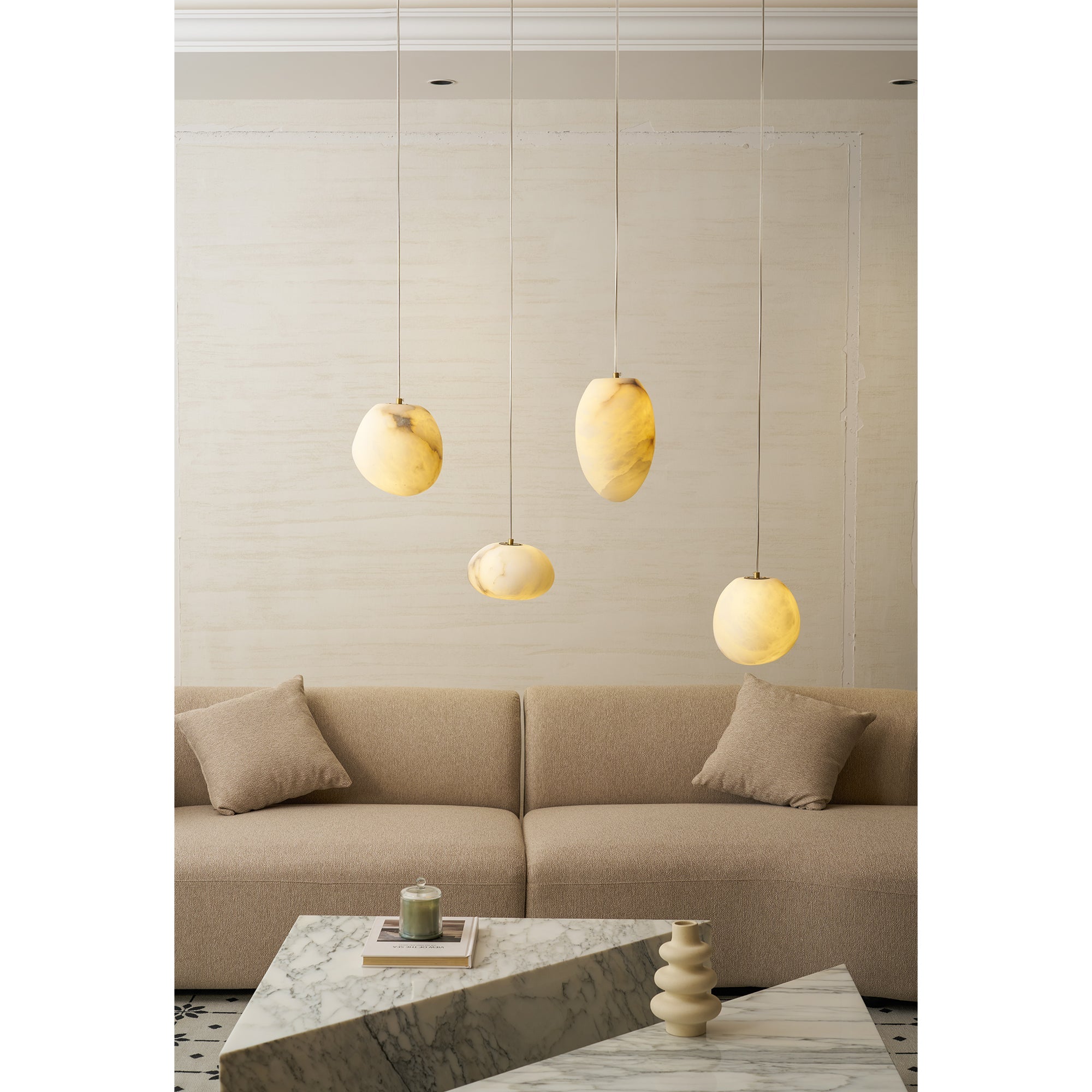 Alenor Pebbles Alabaster Pendant Lamp