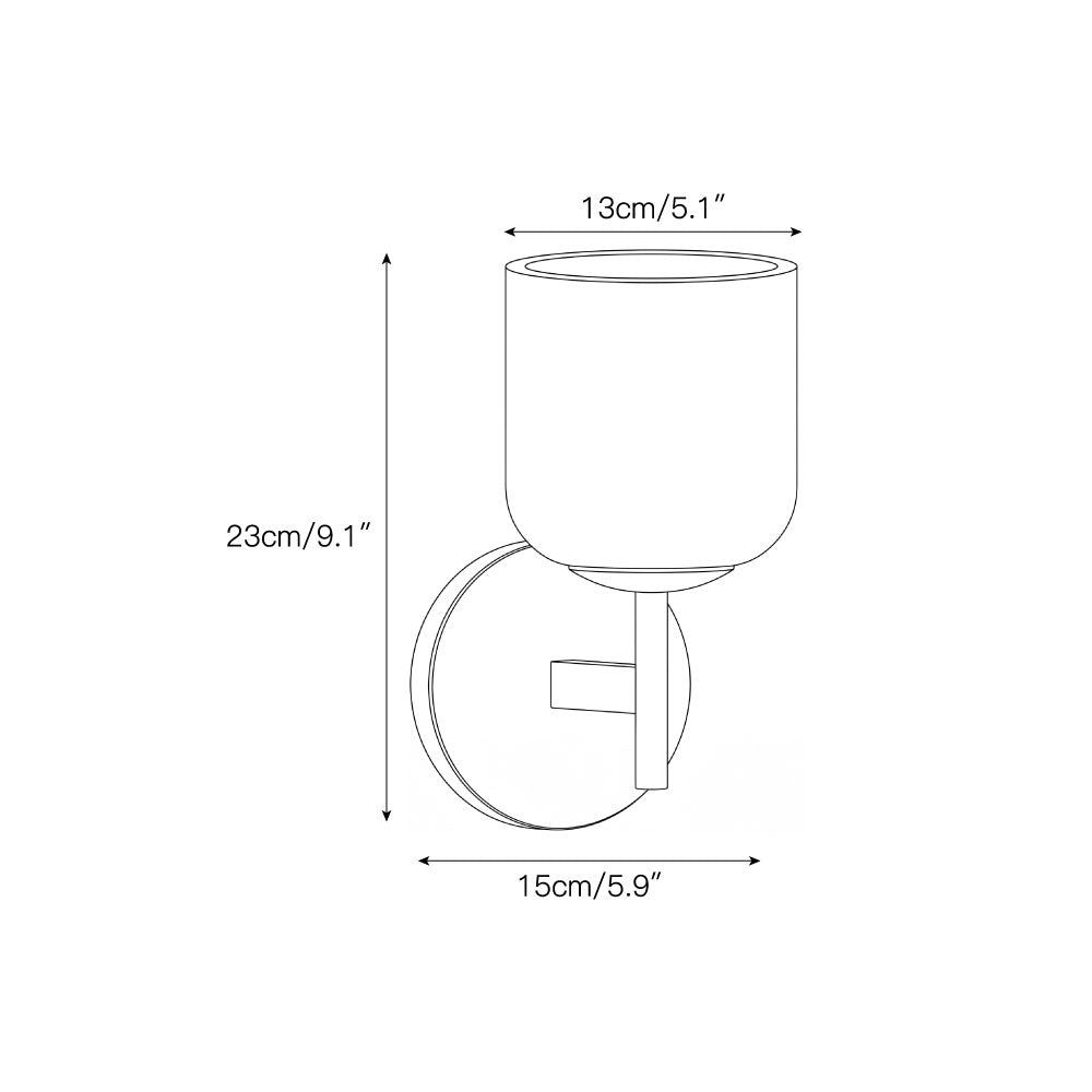 Side profile of the Garrison Alabaster Wall Sconce.