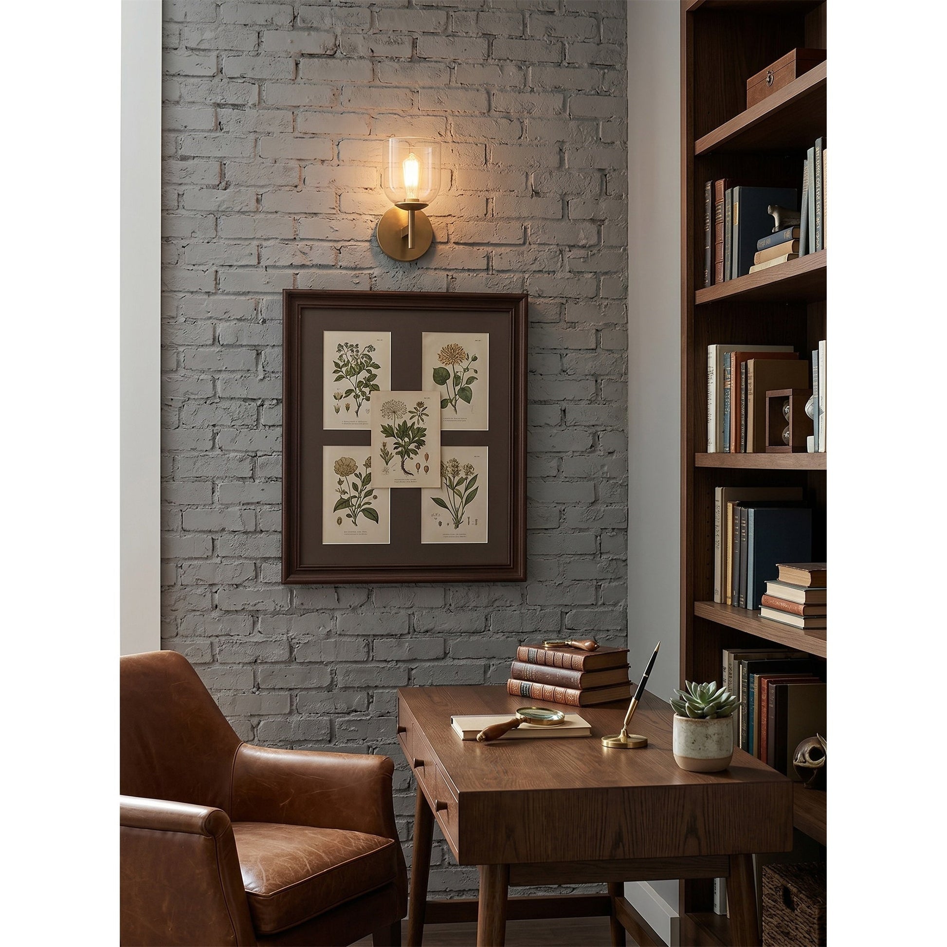 Lifestyle image of the Garrison sconce in a hallway.