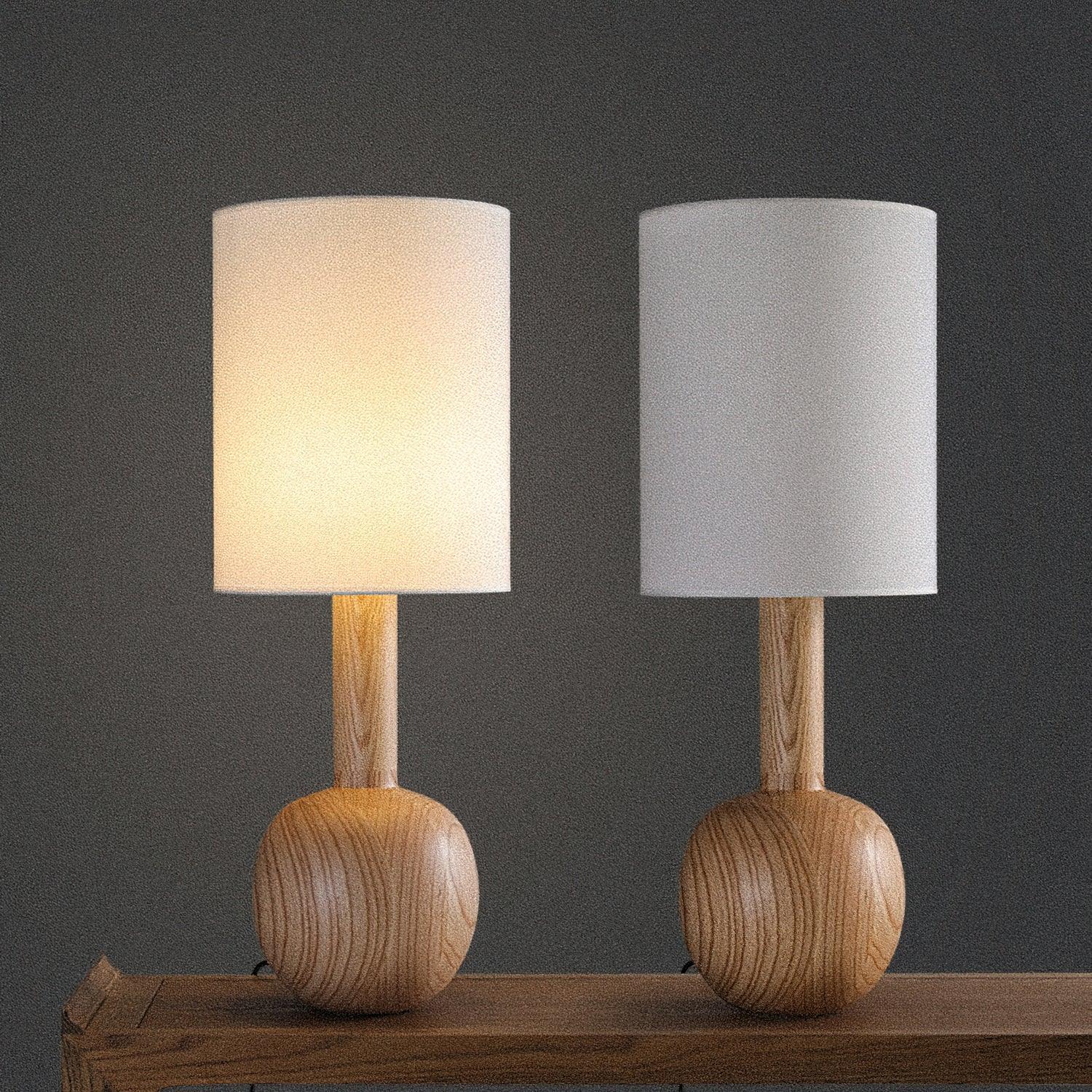 Ravmis Wooden Rustic Table Lamp-Neutral Decor