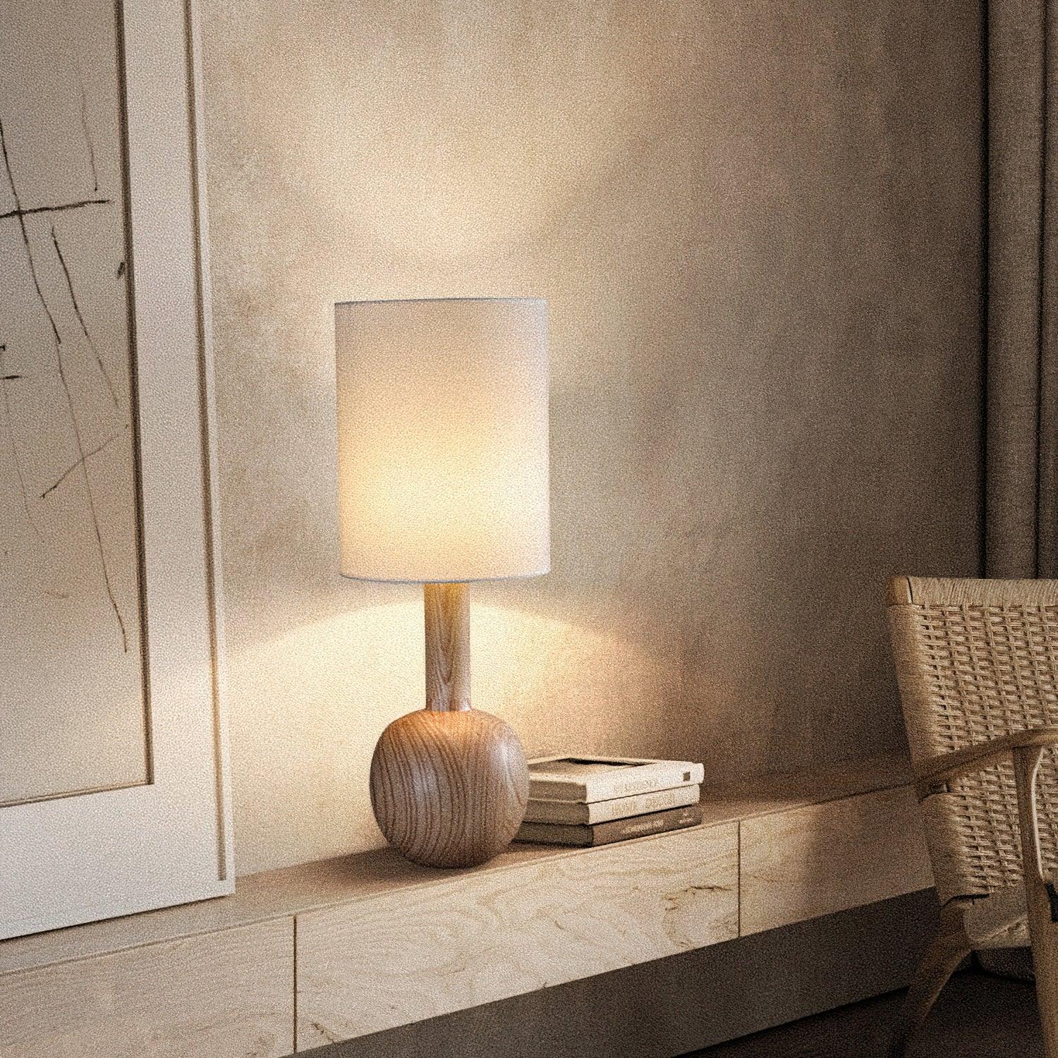 Ravmis Wooden Rustic Table Lamp-Neutral Decor
