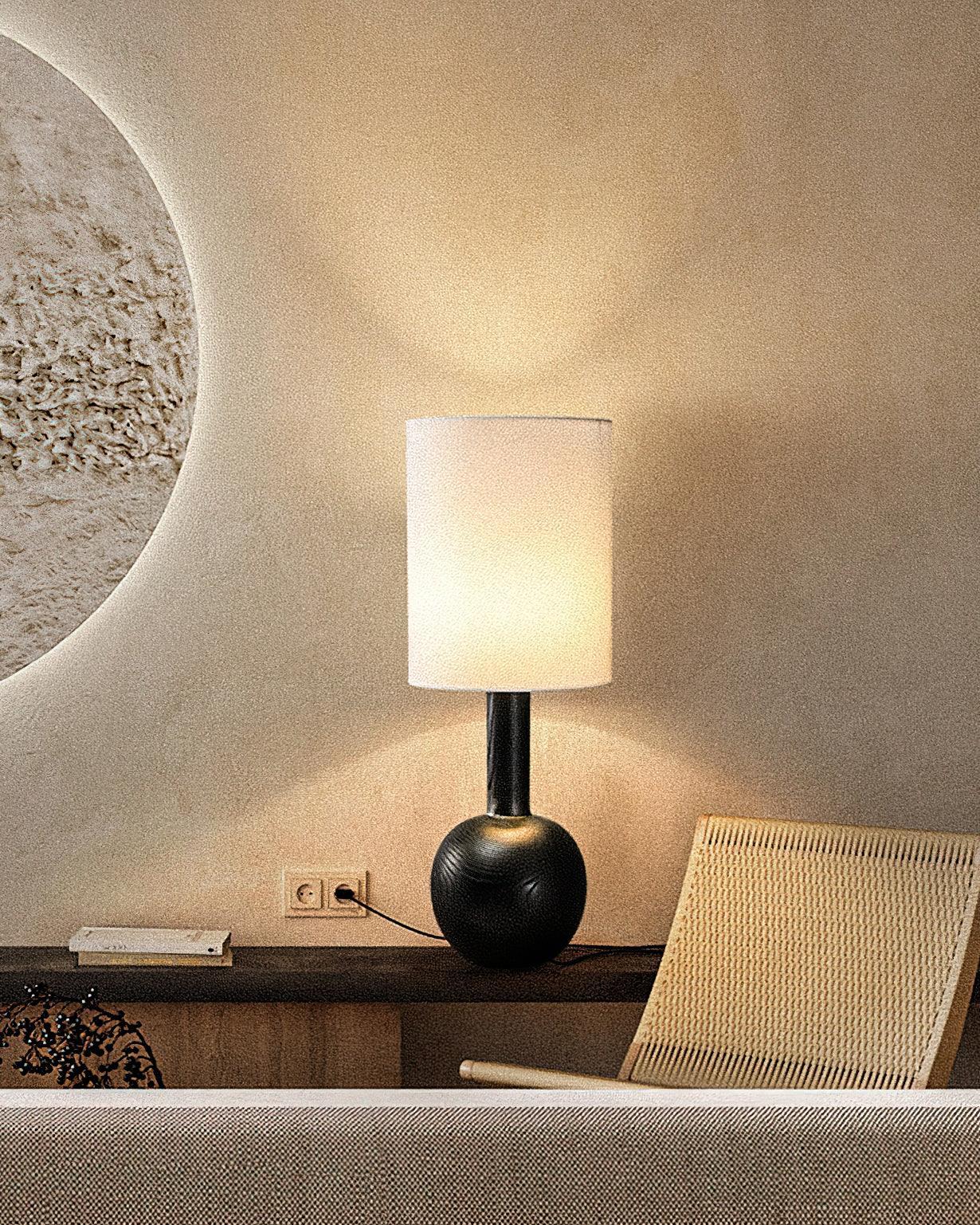 Ravmis Wooden Rustic Table Lamp-Neutral Decor