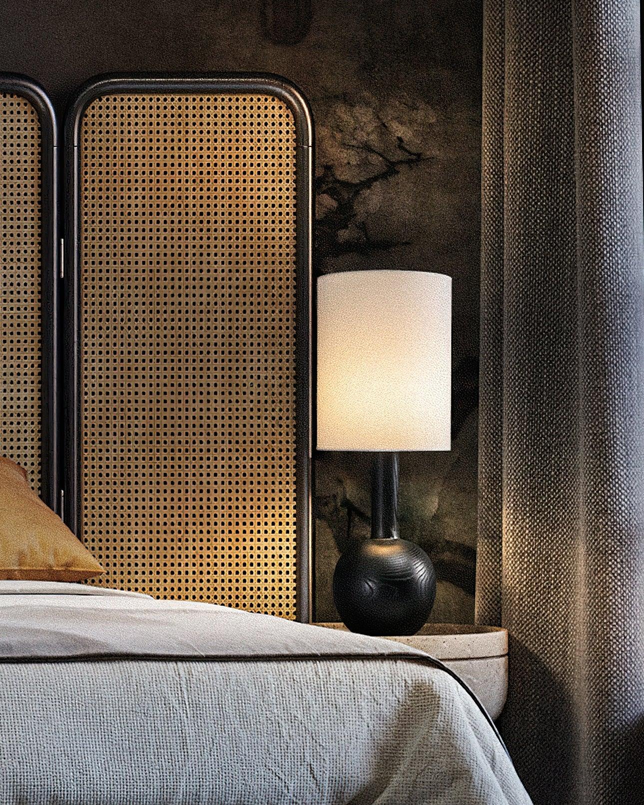 Ravmis Wooden Rustic Table Lamp-Neutral Decor