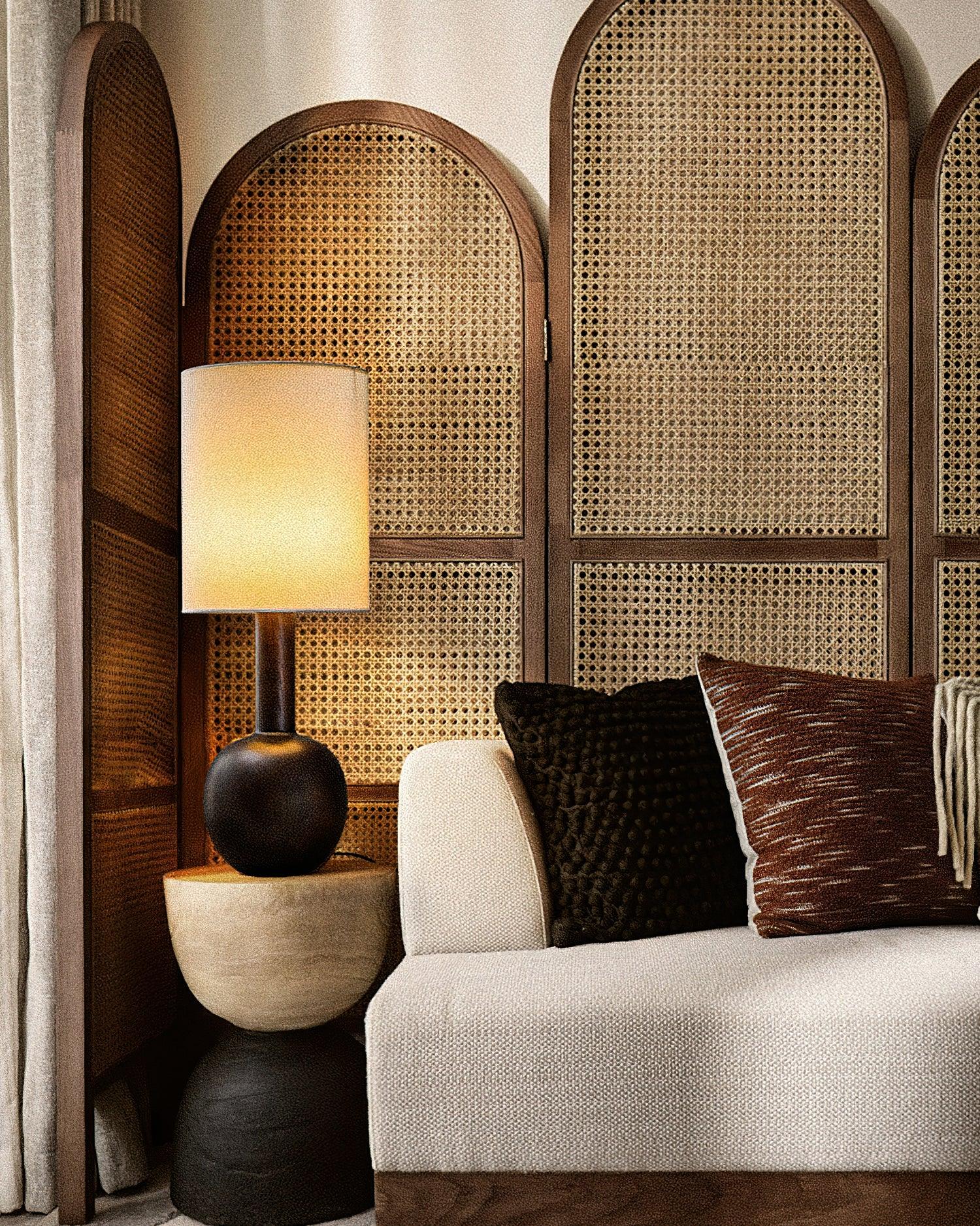 Ravmis Wooden Rustic Table Lamp-Neutral Decor