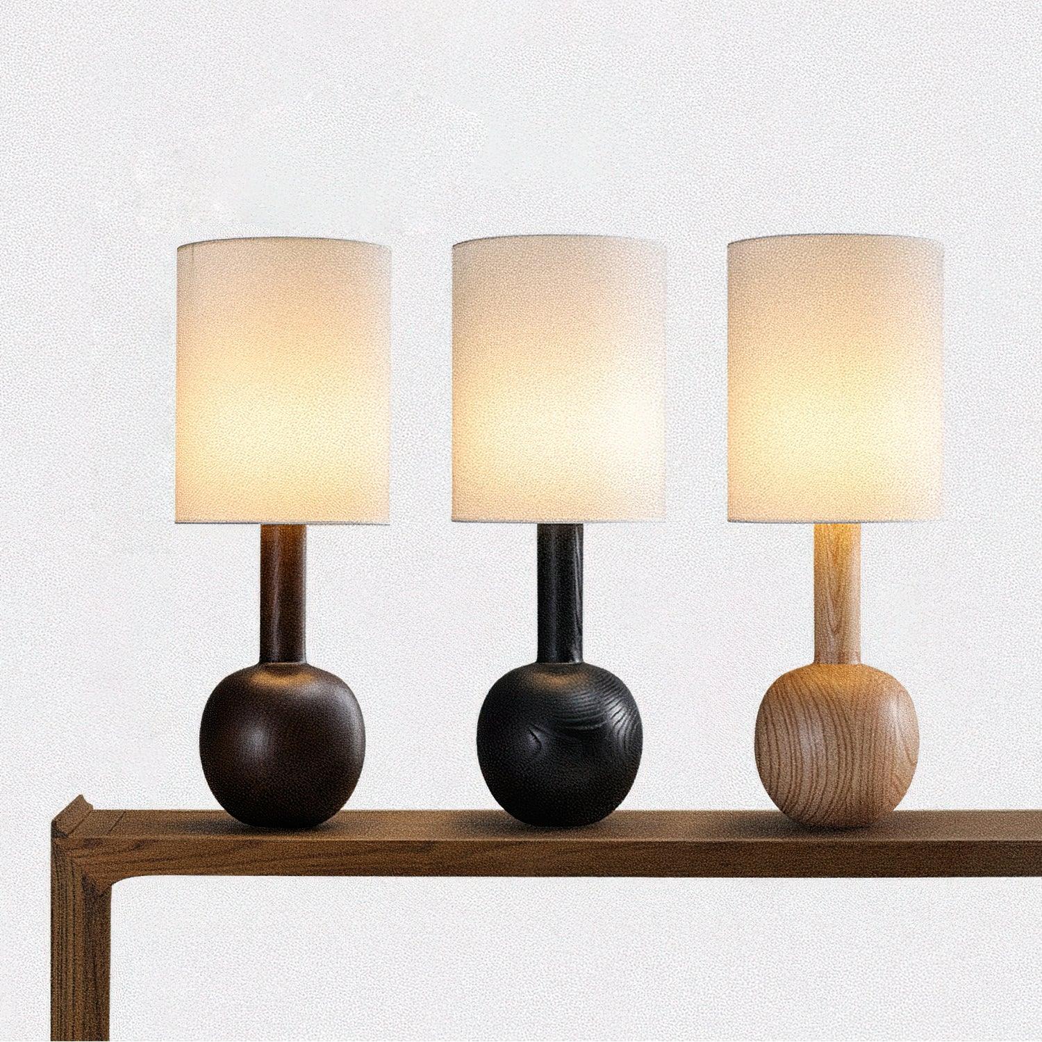 Ravmis Wooden Rustic Table Lamp-Neutral Decor