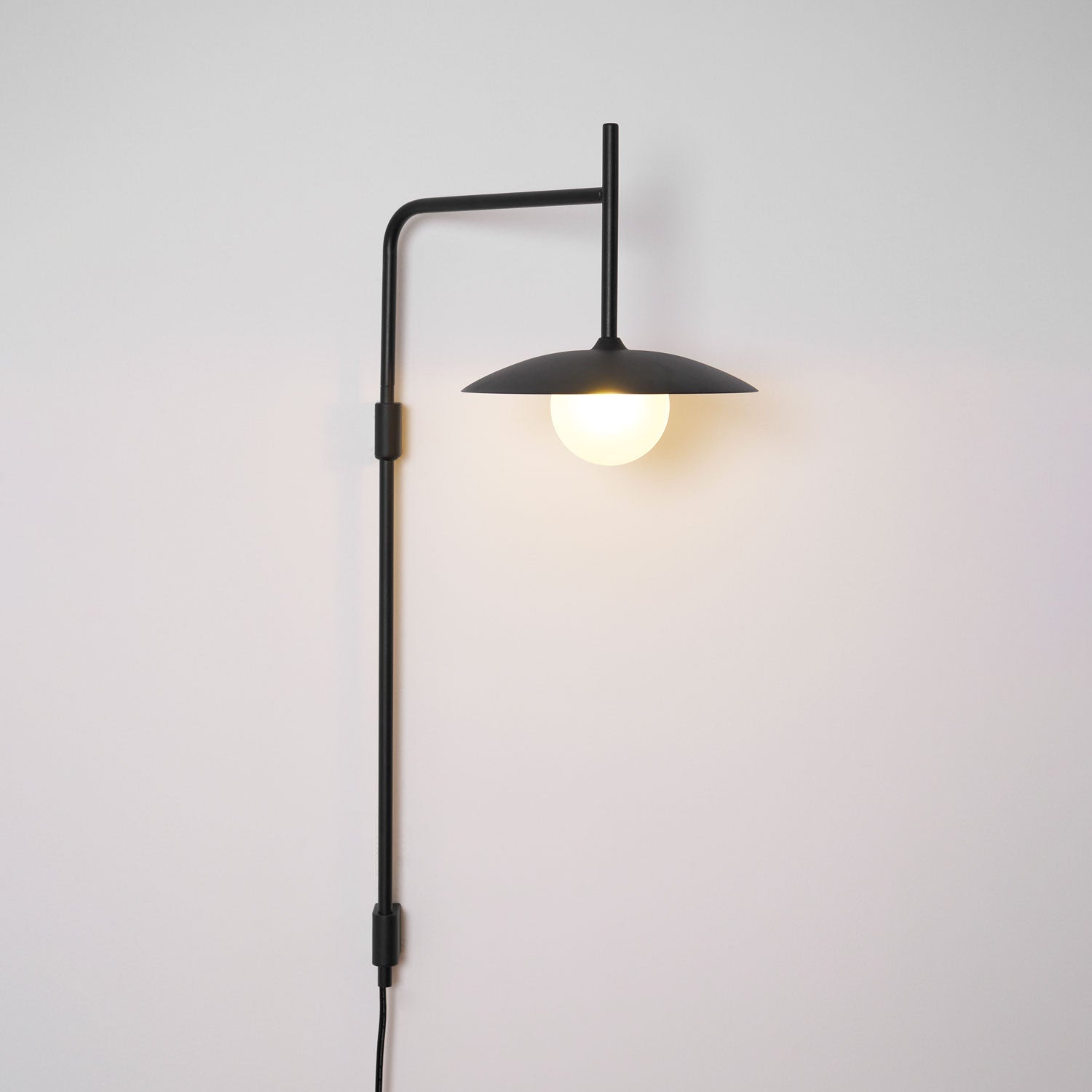 Paxon Swing Arm Plug-in Glass Wall Lamp-Neutral Decor