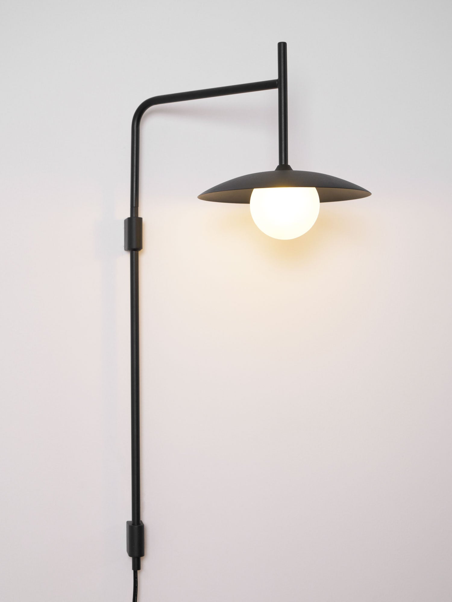 Paxon Swing Arm Plug-in Glass Wall Lamp-Neutral Decor