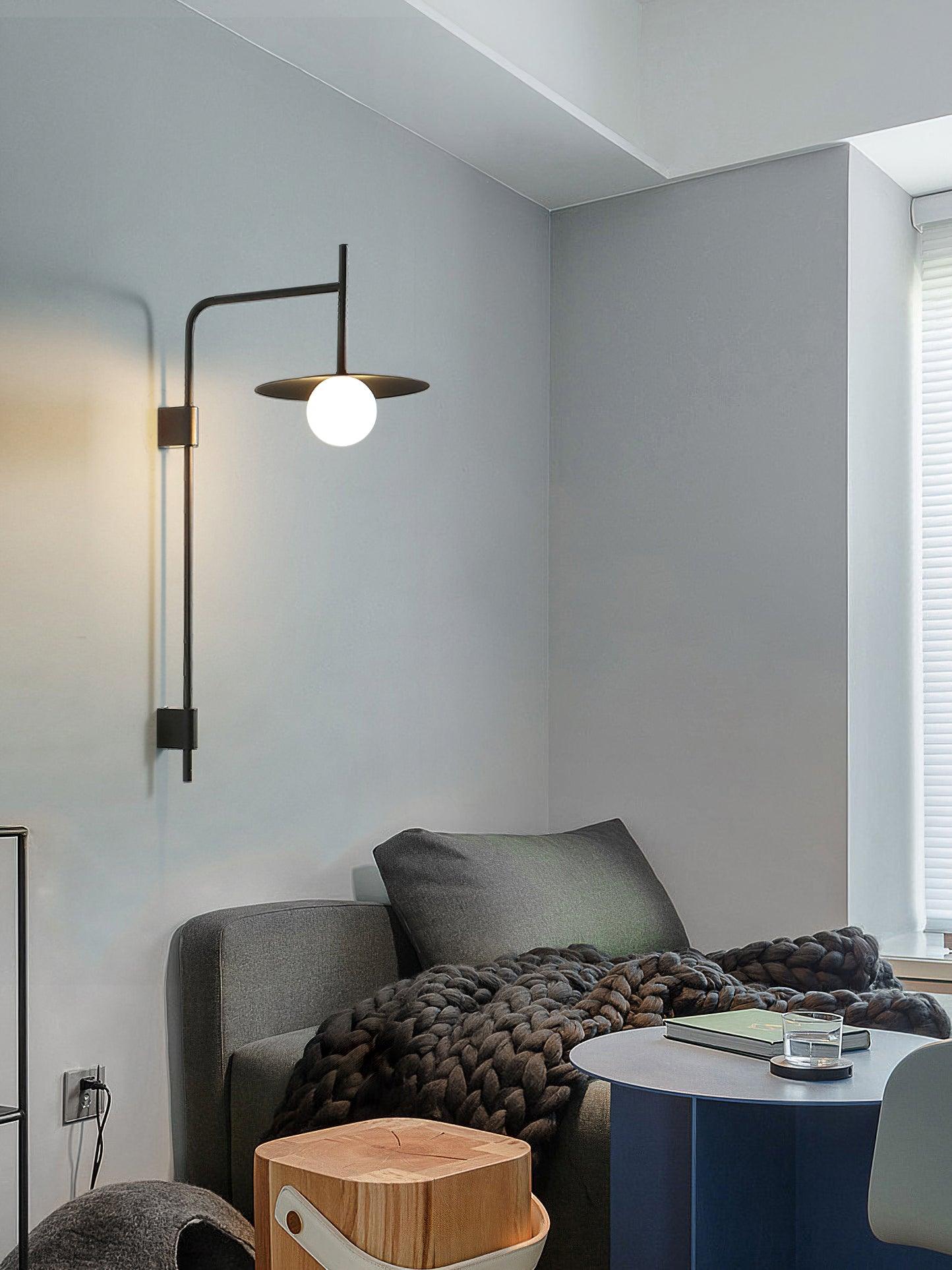 Paxon Swing Arm Plug-in Glass Wall Lamp-Neutral Decor