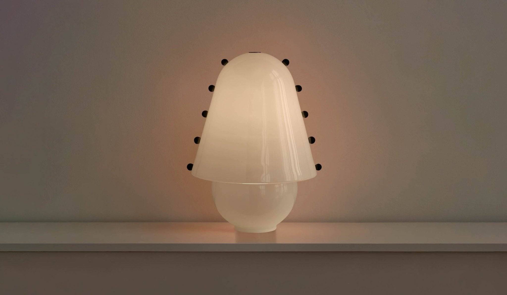 Enzo Contemporary Glass Table Lamp-Neutral Decor