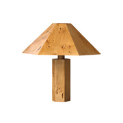 Gena Table Lamp with a natural burl bark body.