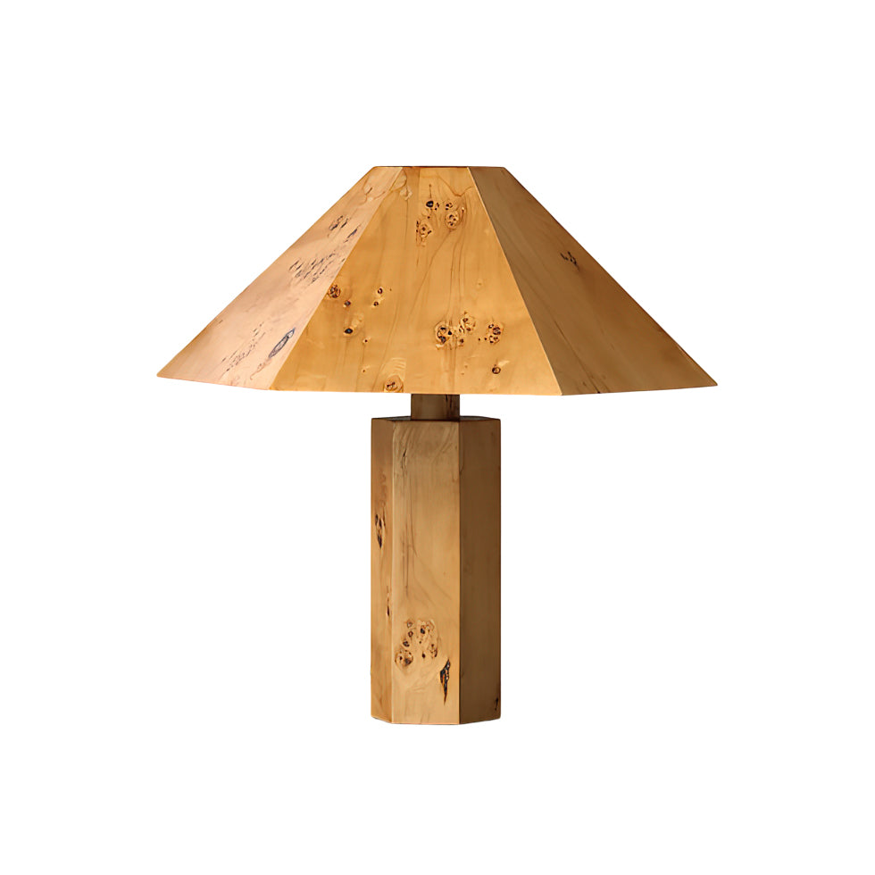Gena Table Lamp with a natural burl bark body.