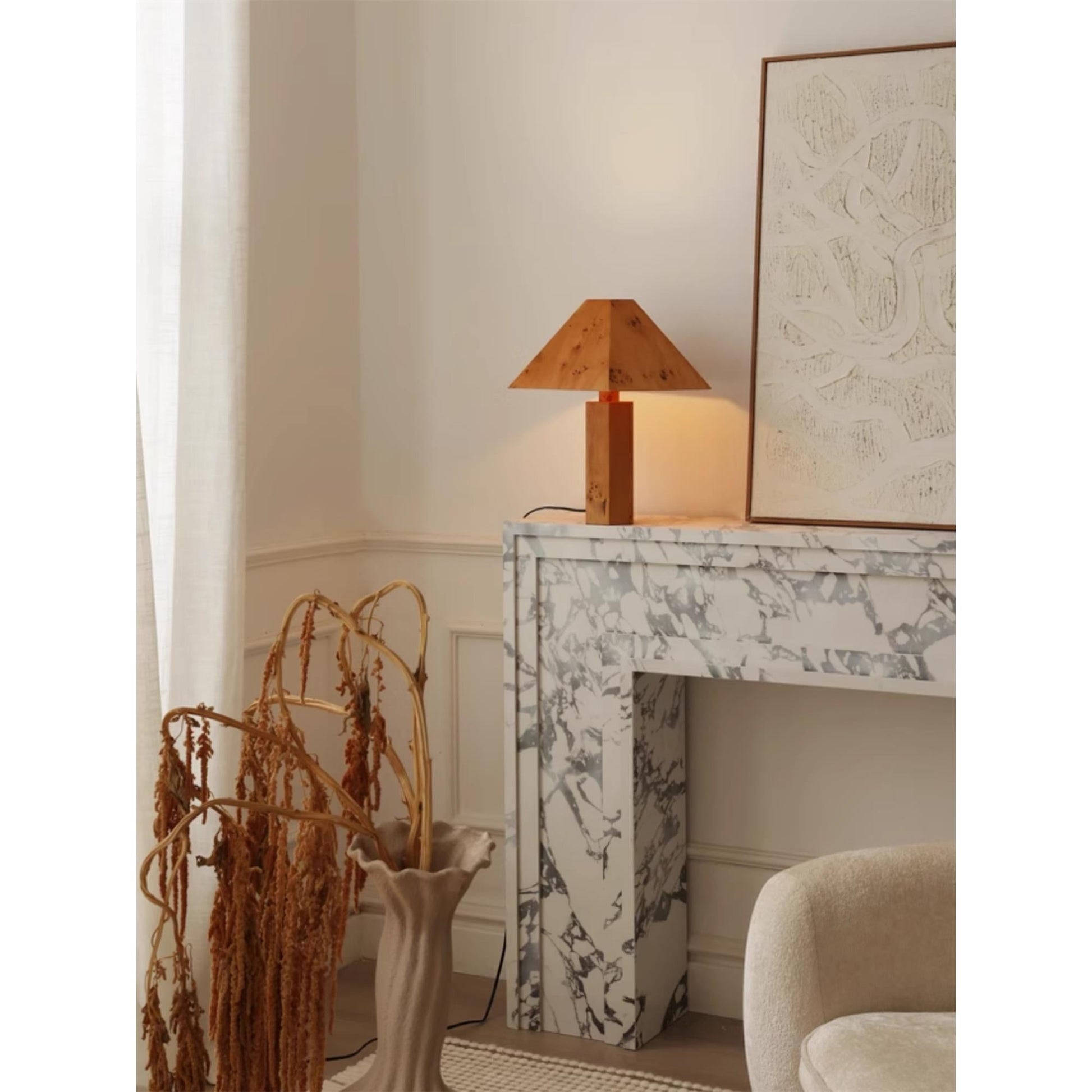 Gena Table Lamp as a decorative piece in a modern home.