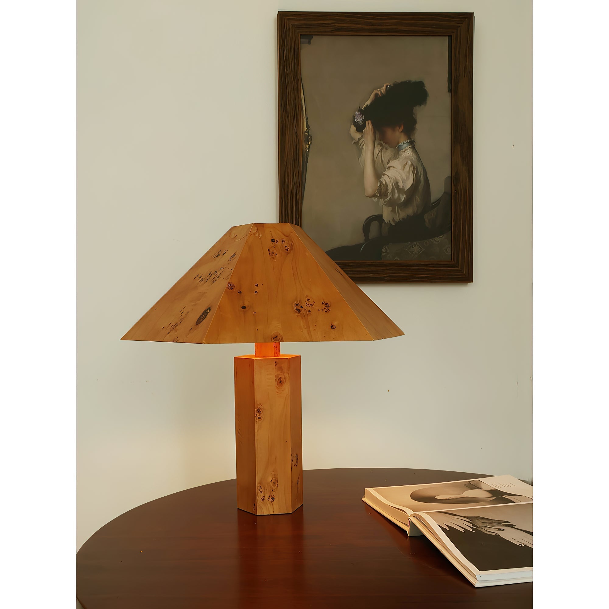 Close-up of the top of the lamp body where it meets the shade.