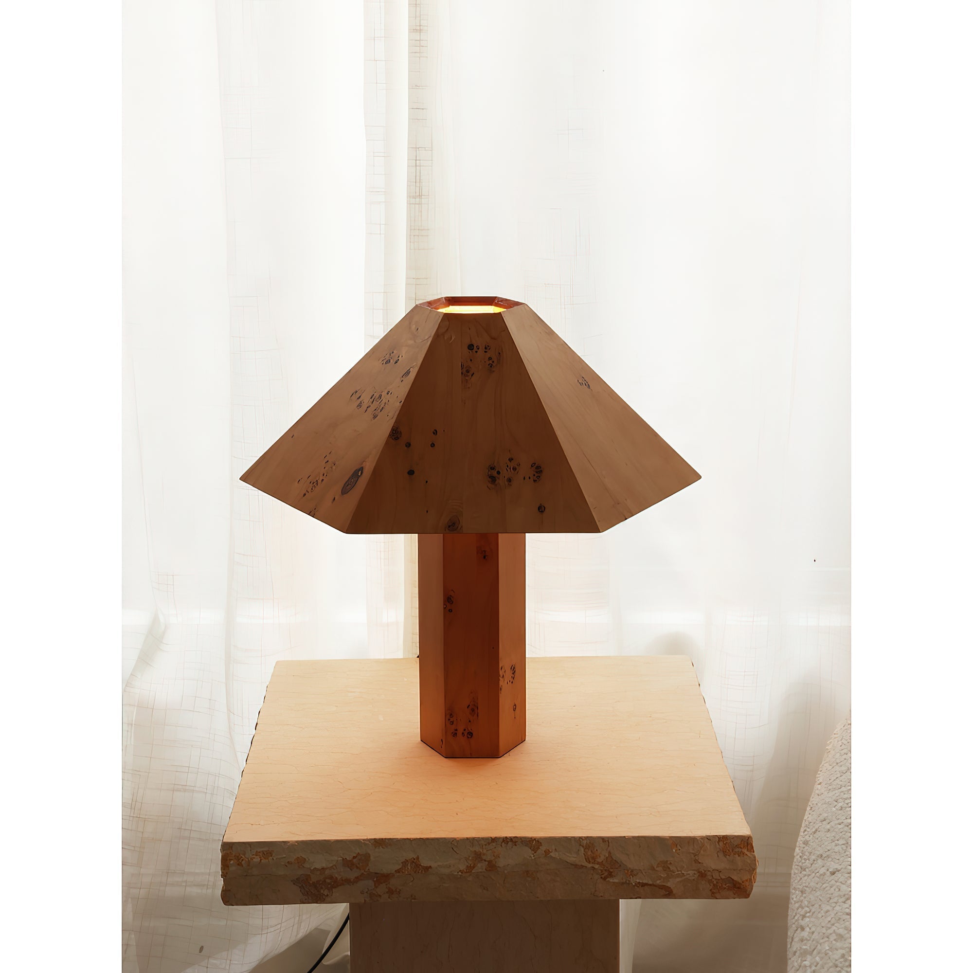 The texture of the lampshade on the Gena Table Lamp.