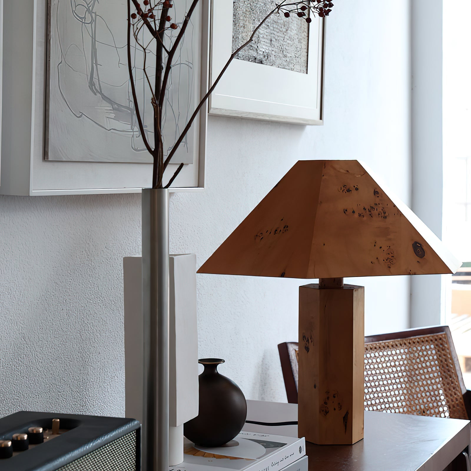 Top-down view of the Gena Table Lamp and its lampshade.
