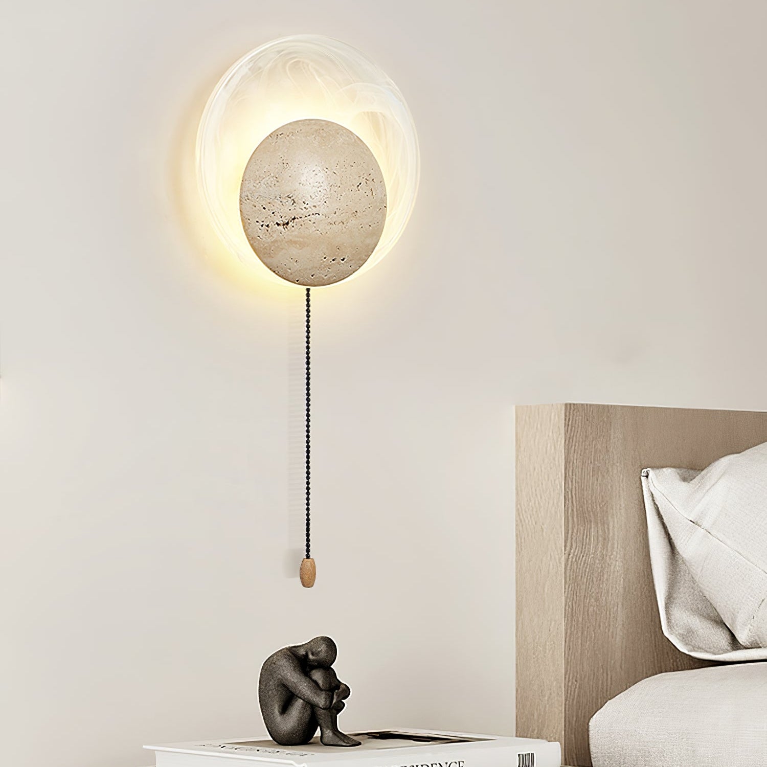 Genesis Travertine Wall Lamp-Neutral Decor