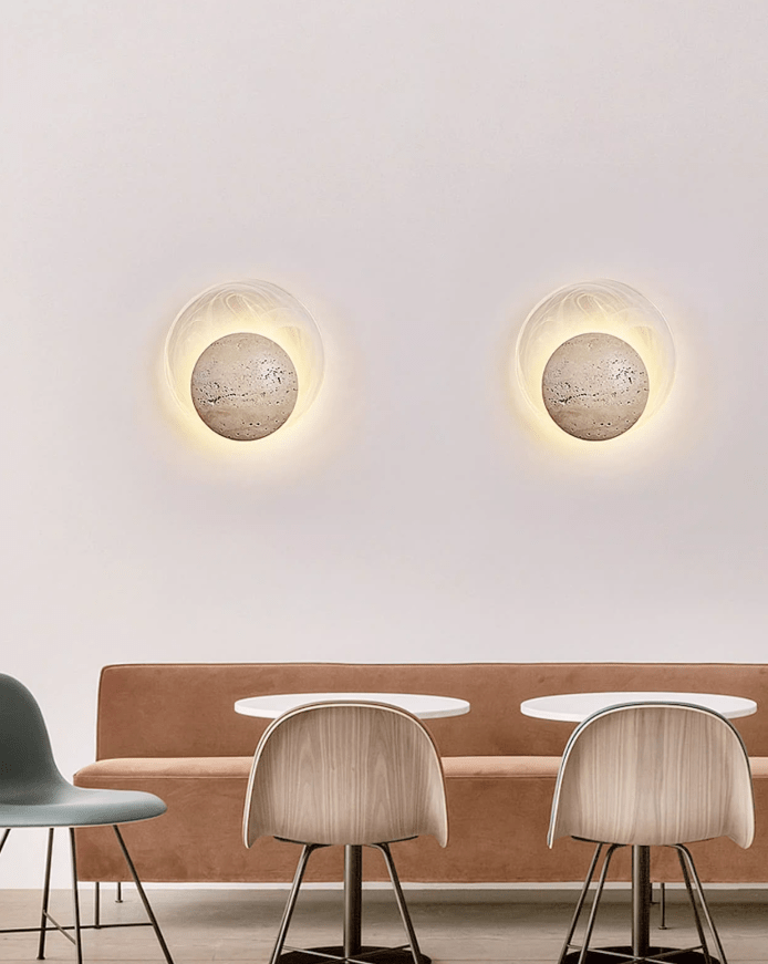 Genesis Travertine Wall Lamp-Neutral Decor