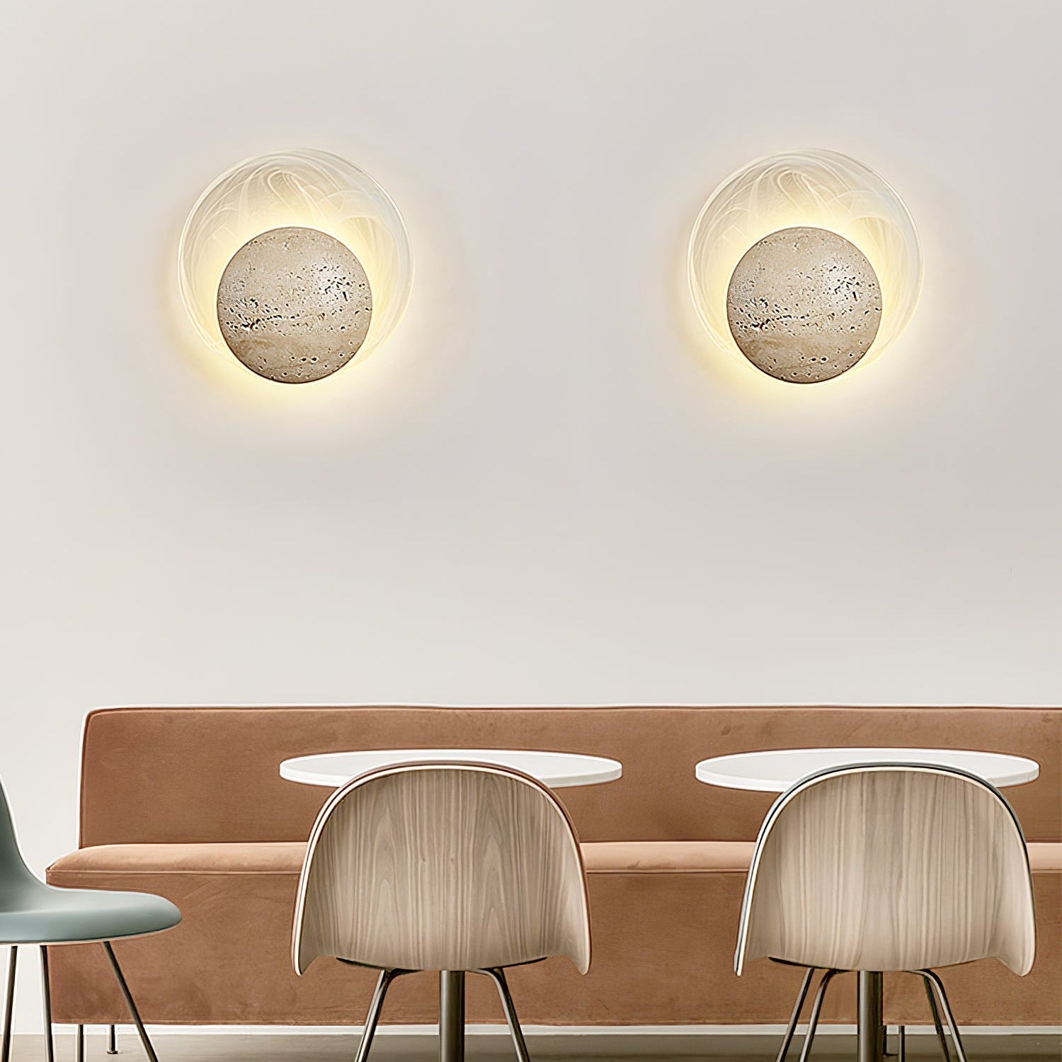Genesis Travertine Wall Lamp-Neutral Decor