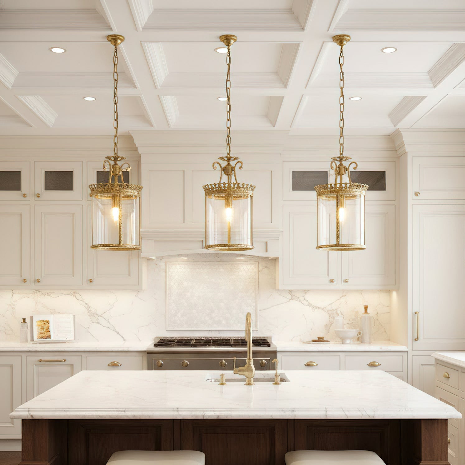 Close-up view of the Gentry Pendant Lamp's brass finish.