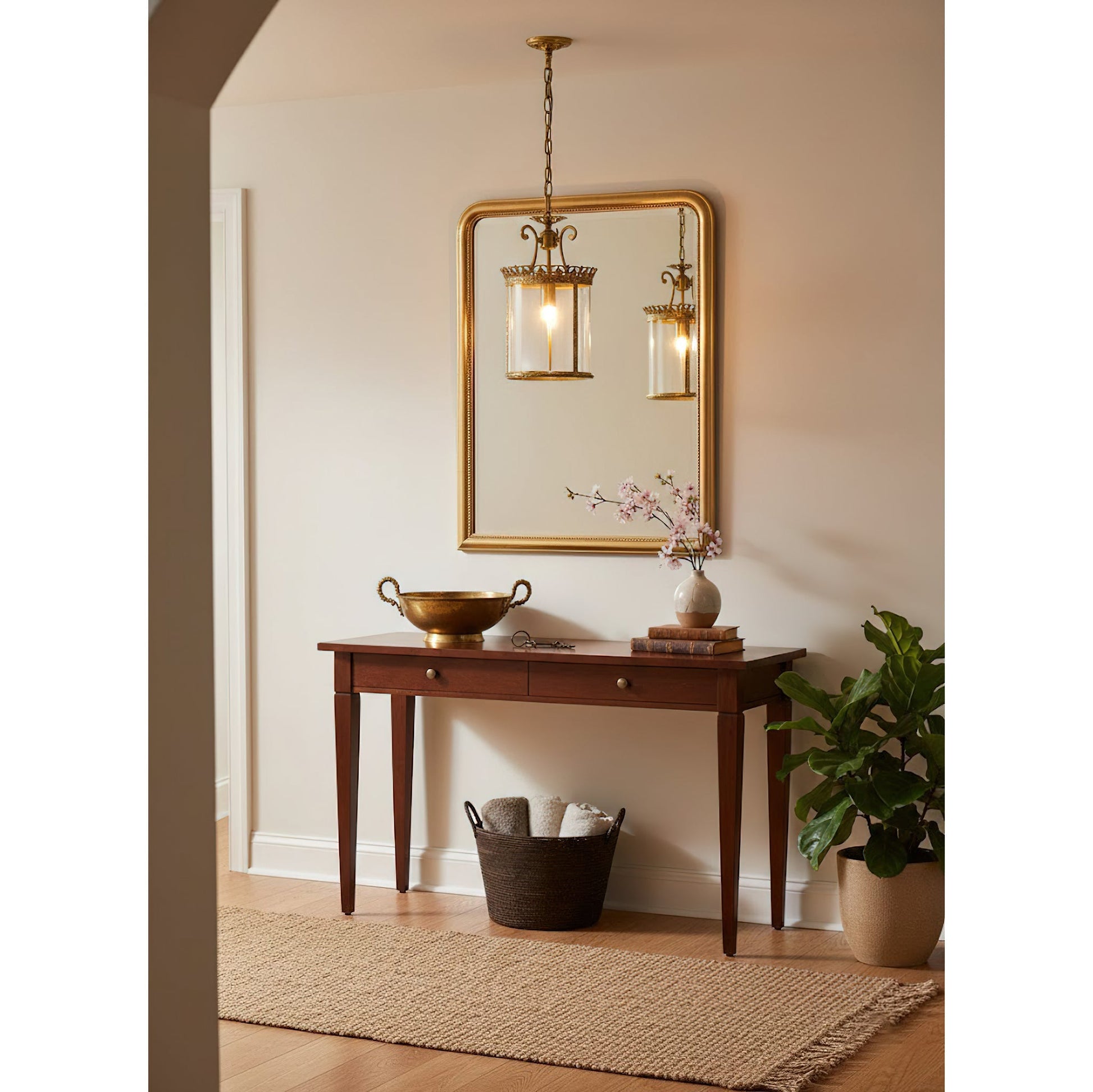 Side profile of the Gentry Pendant Lamp showcasing its elegant shape.