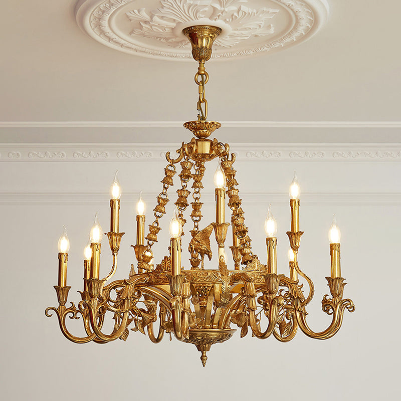 The texture and detail of the cast brass material.