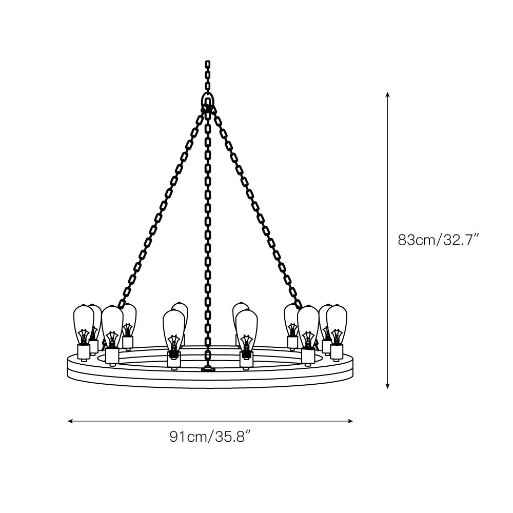 Rowan Wood Chandelier