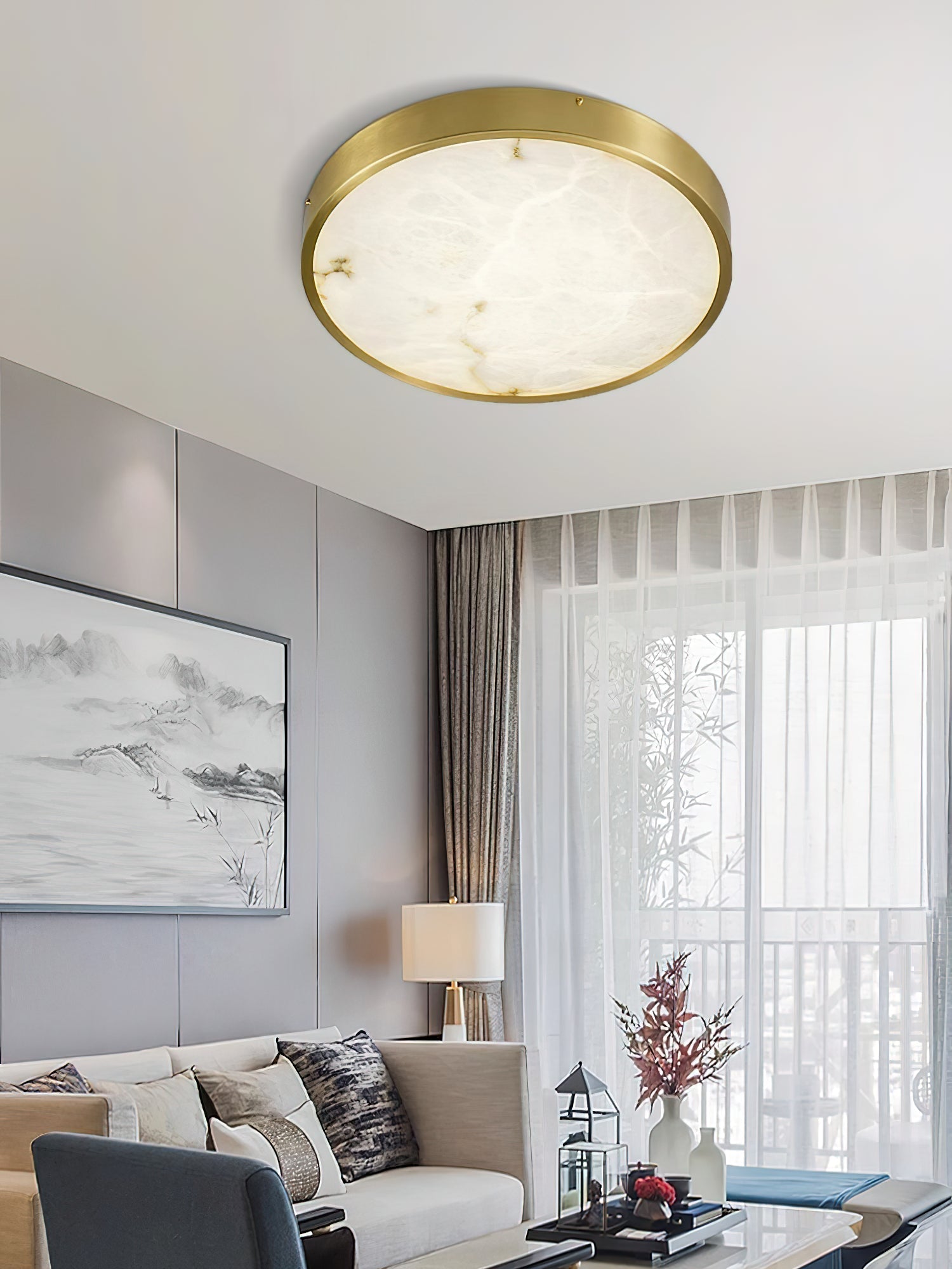 Selene Alabaster Ceiling Light