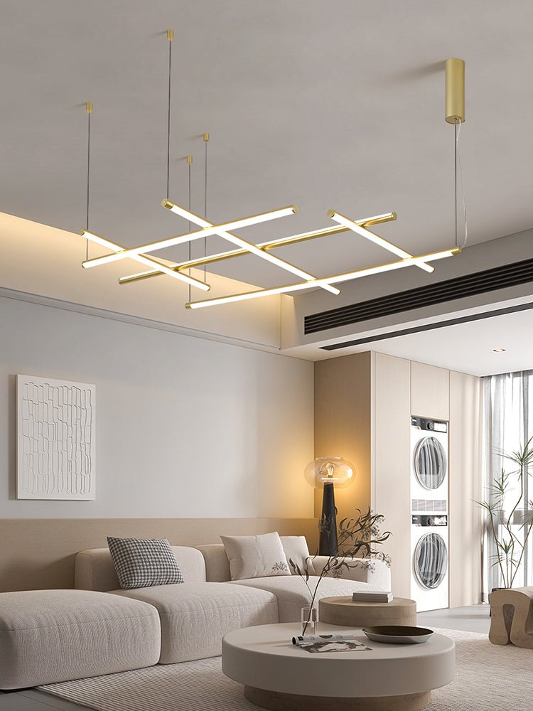 Geometric Linear Grid Pendant Lamp-Neutral Decor